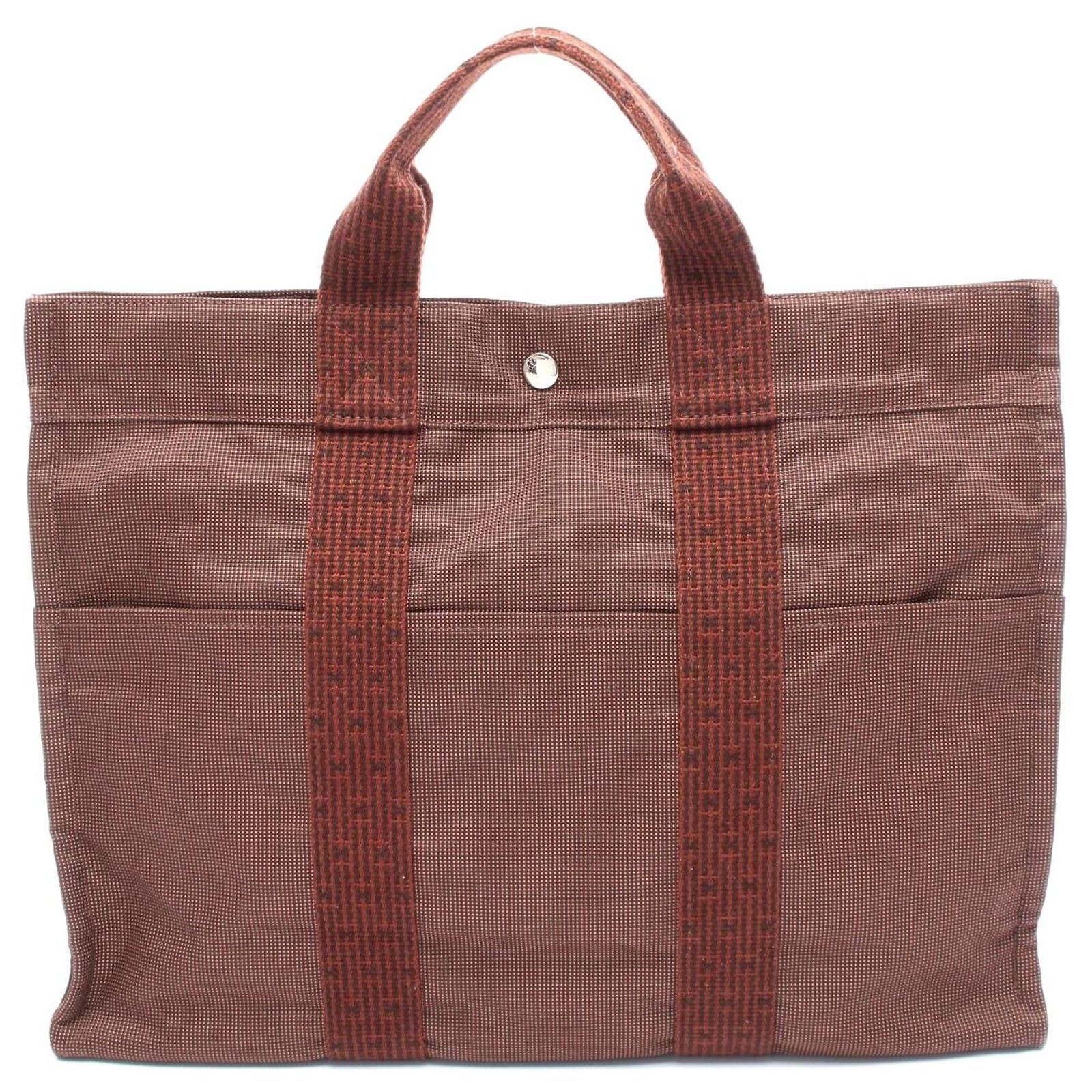 Herm s Hermes Canvas Herline MM Tote Bag Brown Cloth Ref 2664792 Joli Herm s Hermes Canvas Herline MM Tote Bag Brown Cloth Ref 2664792 Joli