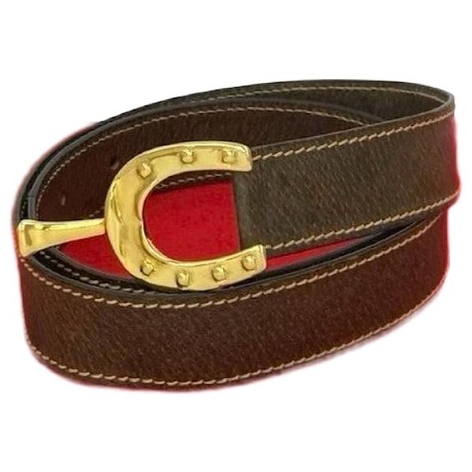 Gucci Horseshoe Belt (Tan) Gucci Horseshoe Leather Belt Brown ref.2665253 - Joli Closet main image 3