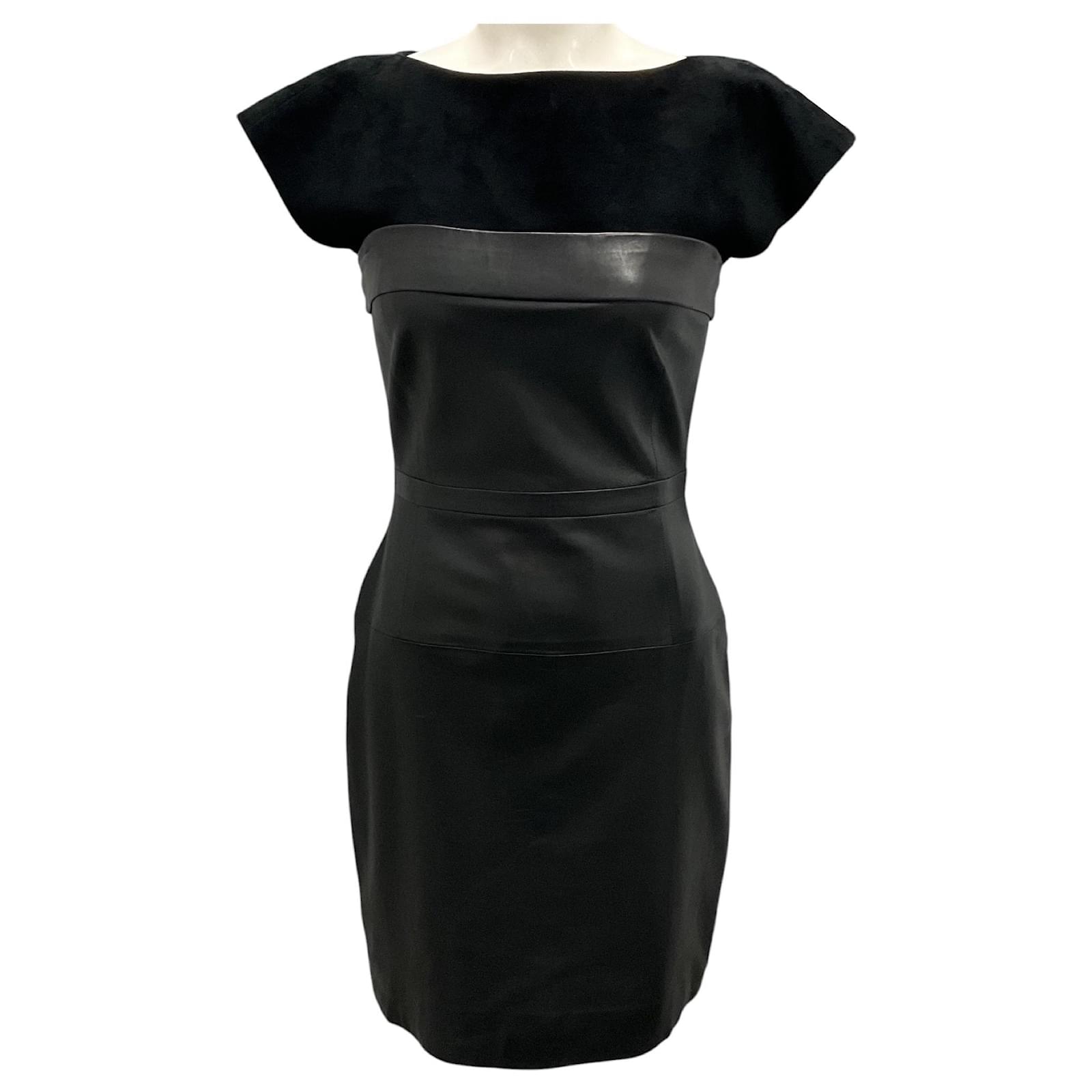 cute leather dresses Cordelia Black Vegan Leather Dress Black / XSmall main image 0