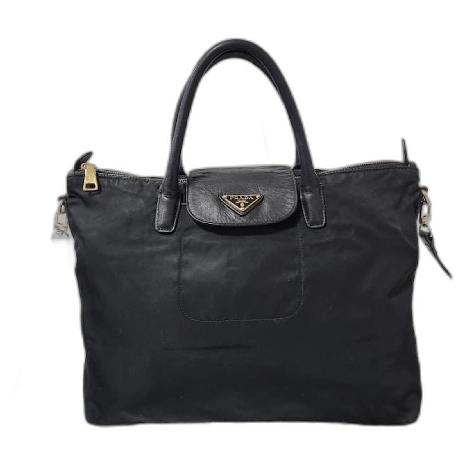 PRADA Tessuto Nylon & Saffiano Leather Tote Bag Black ref.2670446