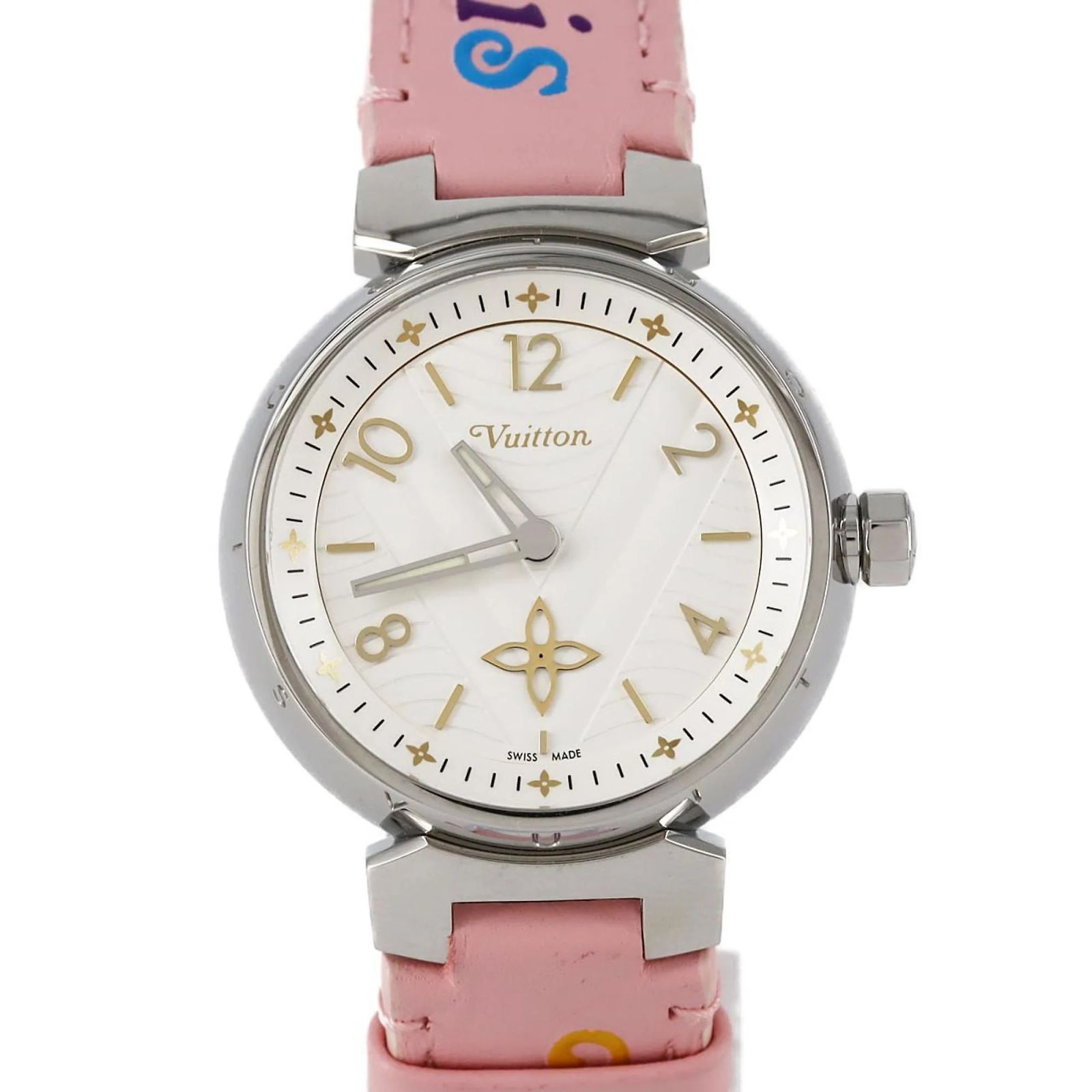 Louis Vuitton Tambour Qa092 SS Quartz Louis Vuitton Tambour QA092 Stainless Steel Quartz Watch ref  main image 2