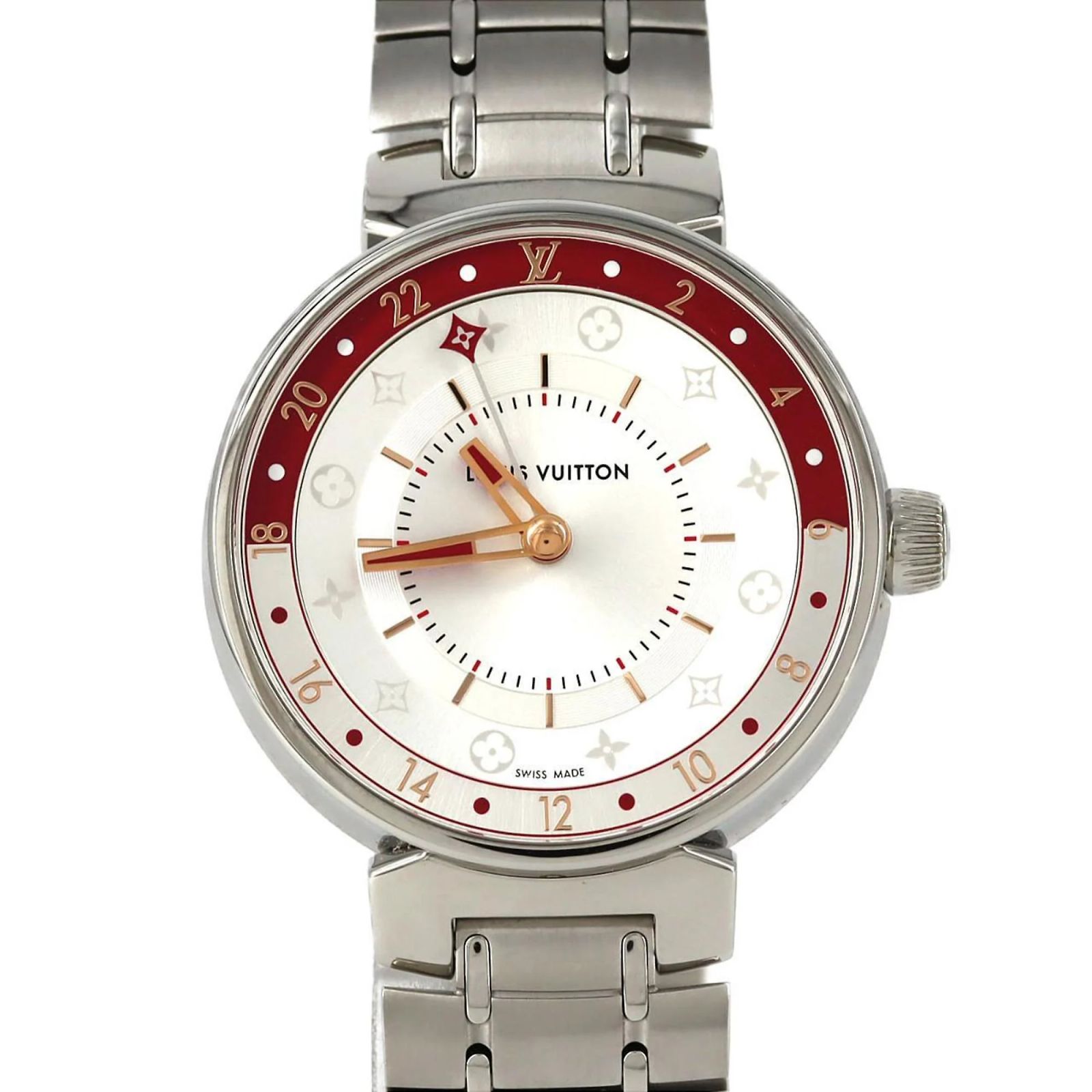Louis Vuitton Tambour Moonstar Chrono Qa032 SS Quartz Louis Vuitton Tambour Moon Dual Time Watch ref.2674868  main image 2