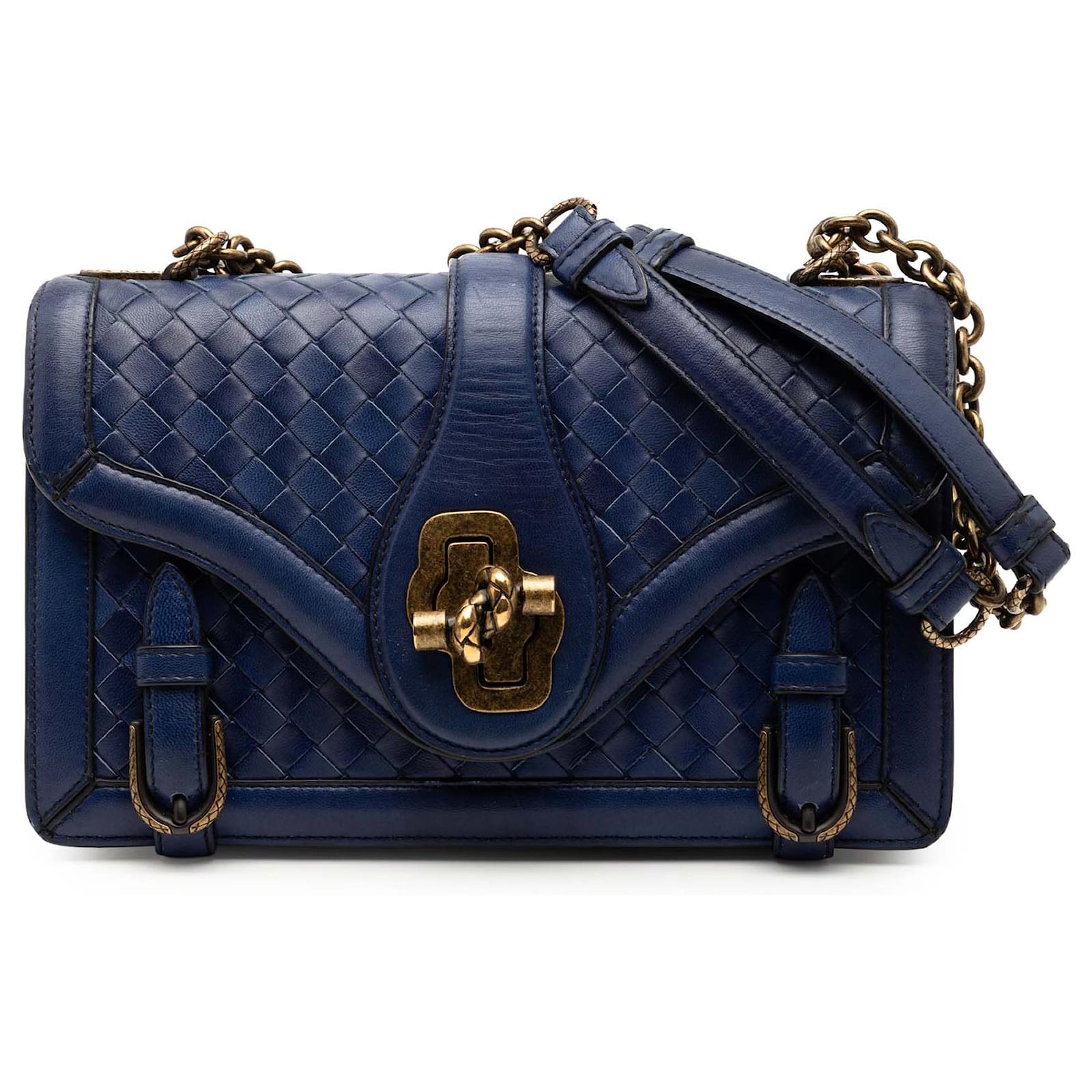 Bottega Veneta ネイビー レザー ショルダーバッグ Bottega Veneta Women's' Small Hop Shoulder Bag in Navy | LN-CC®