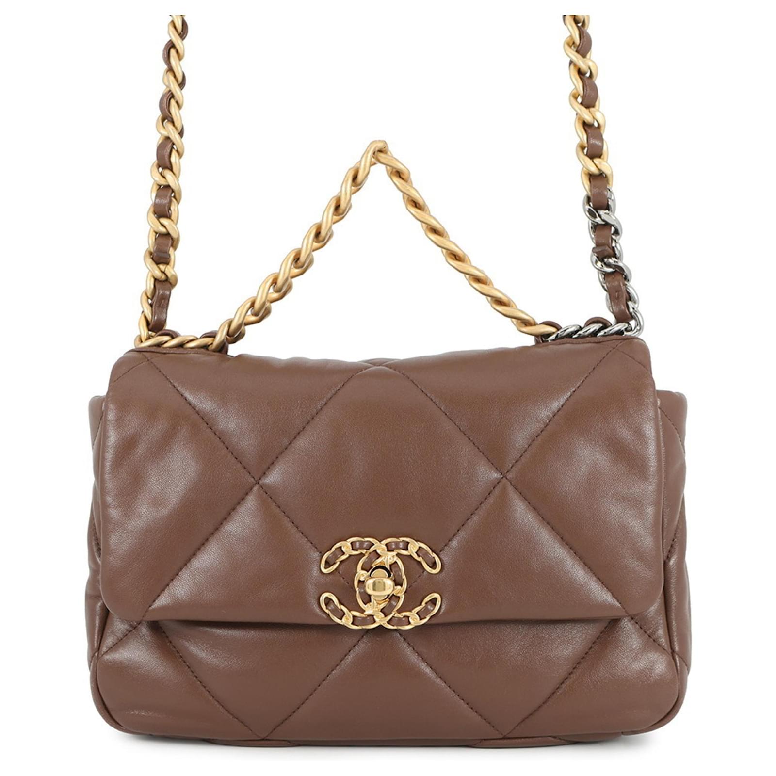 CHANEL ブラウン キルティングショルダーバッグ CHANEL ブラウン キルティングハンドバッグ