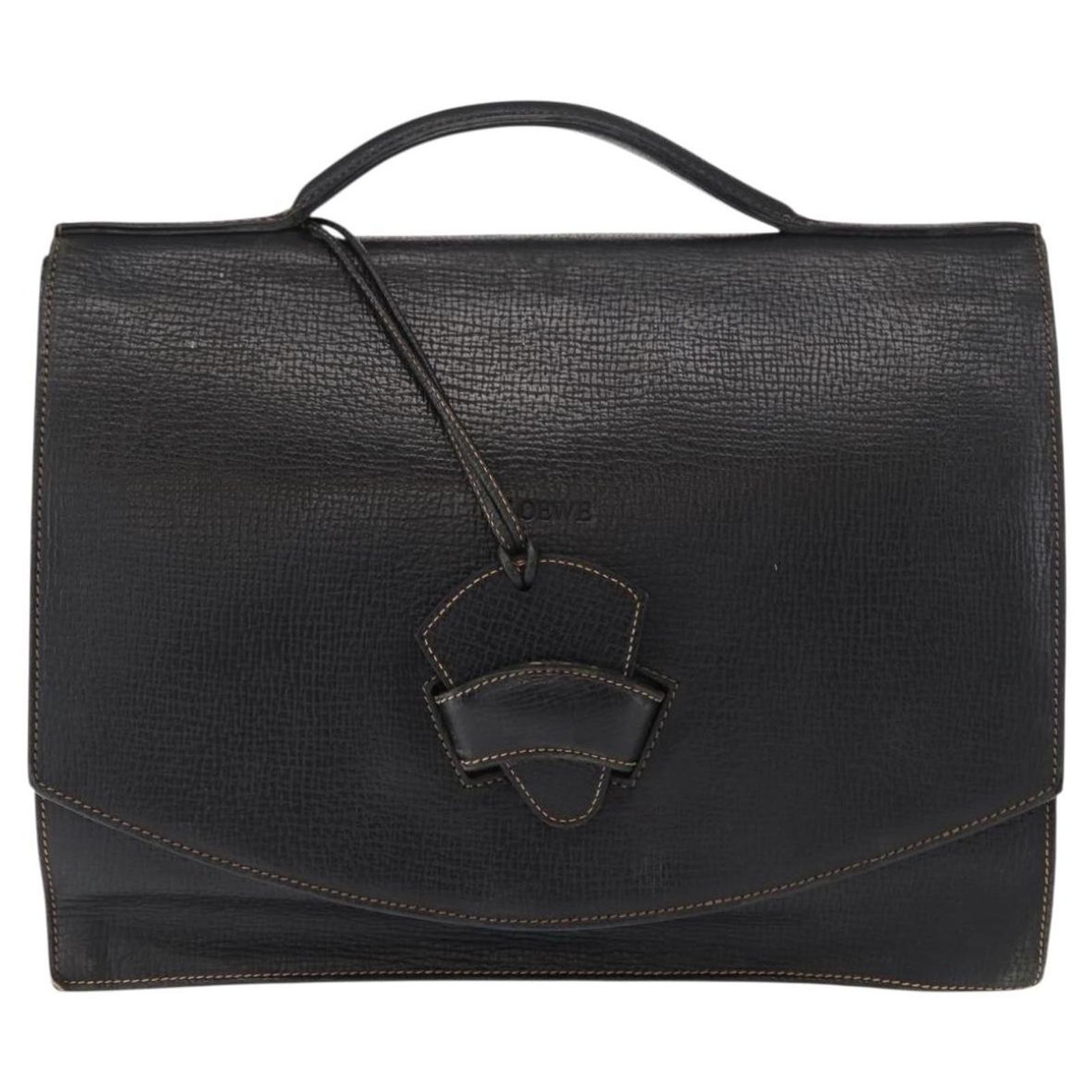 Loewe Barcelona Business Bag Leather Black ref.2684580 - Joli Closet