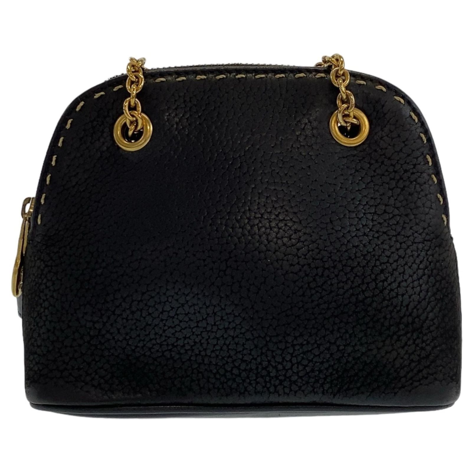 Céline CELINE Vintage Triomphe Black Leather Mini Shoulder Bag ref 