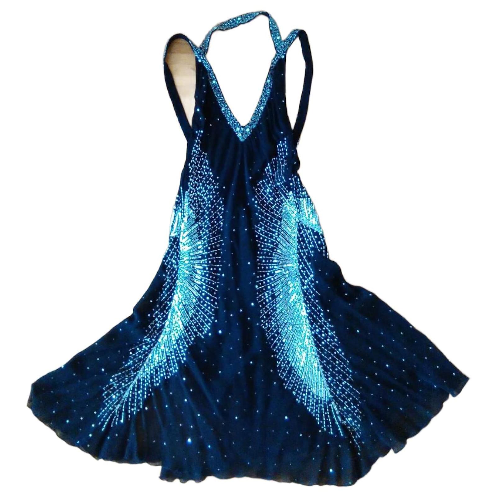 navy blue dress for baby girl Roberto Cavalli // Halter Mini Dress – VSP Consignment