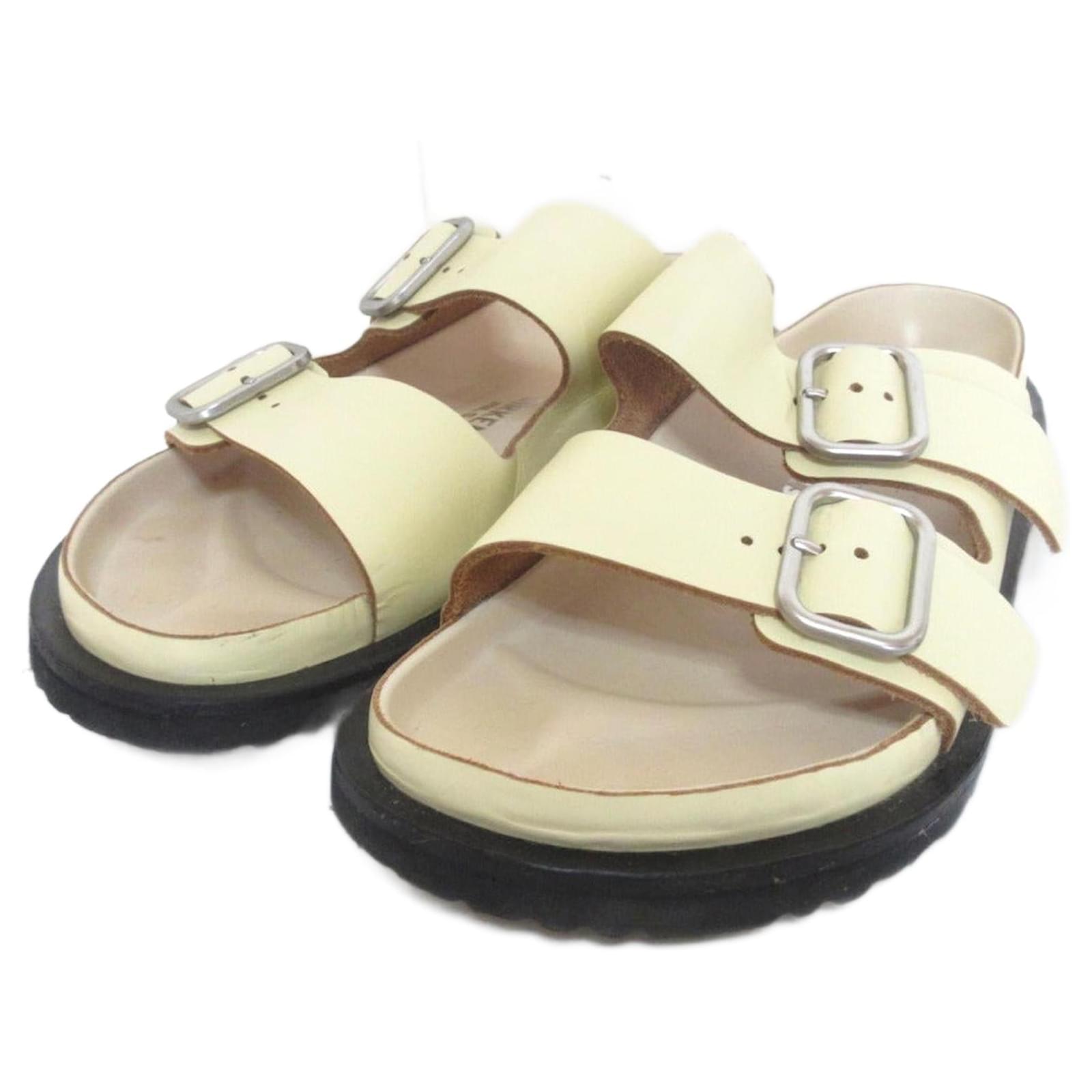 JILL SANDER × BIRKENSTOCK アリゾナ 37 Birkenstock Jil Sander Arizona Sandals Beige Leather ref.2687900