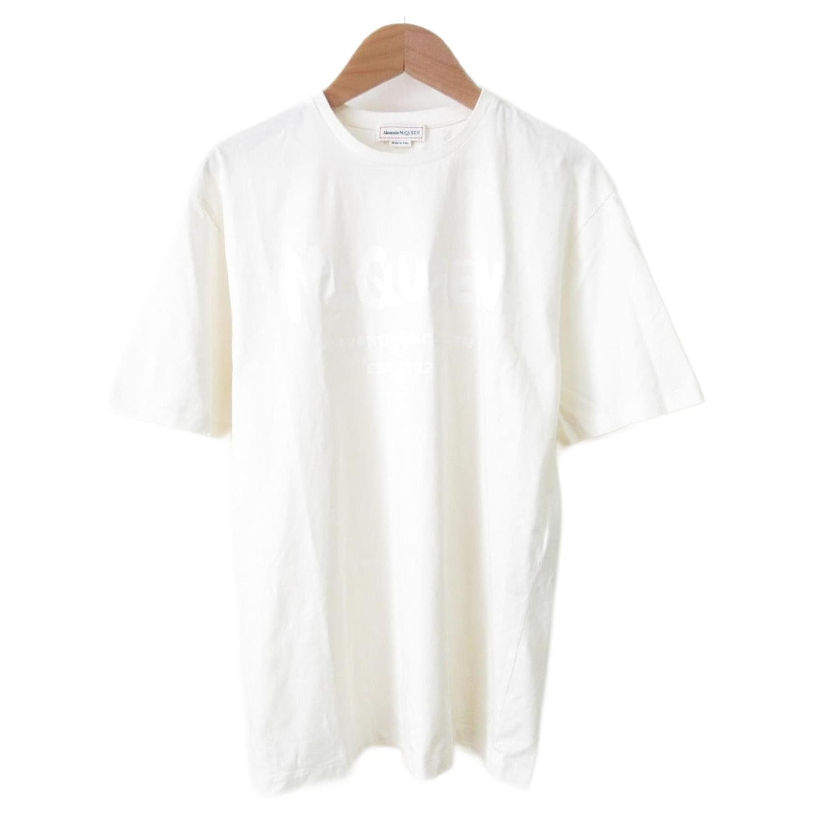 Alexander McQueen OVER T MCQ GRAFFI TEE T-shirt Beige Cotton ref