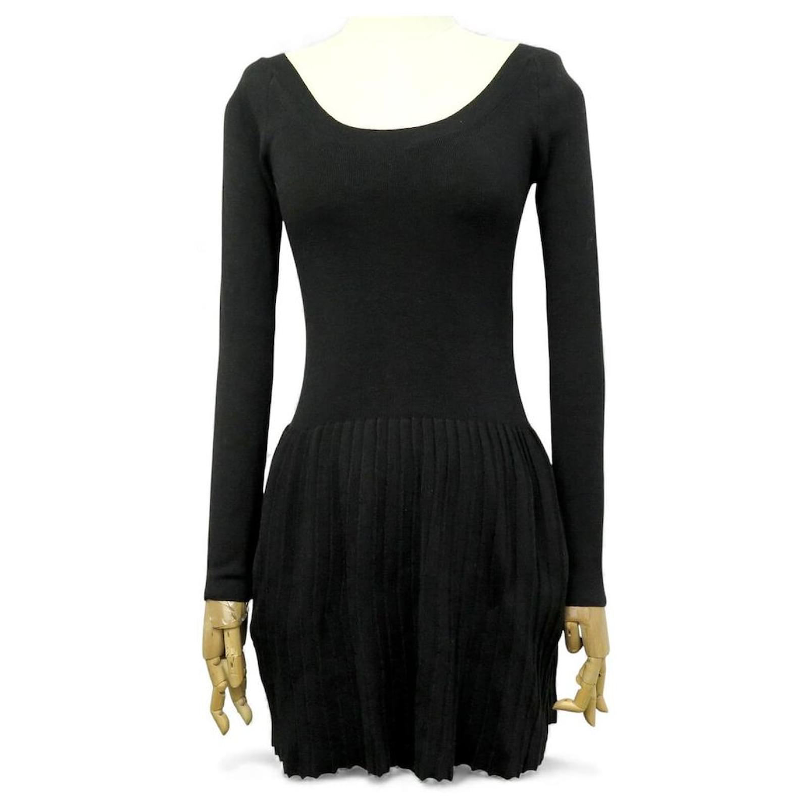 louis vuitton long sleeve dress LOUIS VUITTON Monogram Silk Shirt Dress Black. Size 38