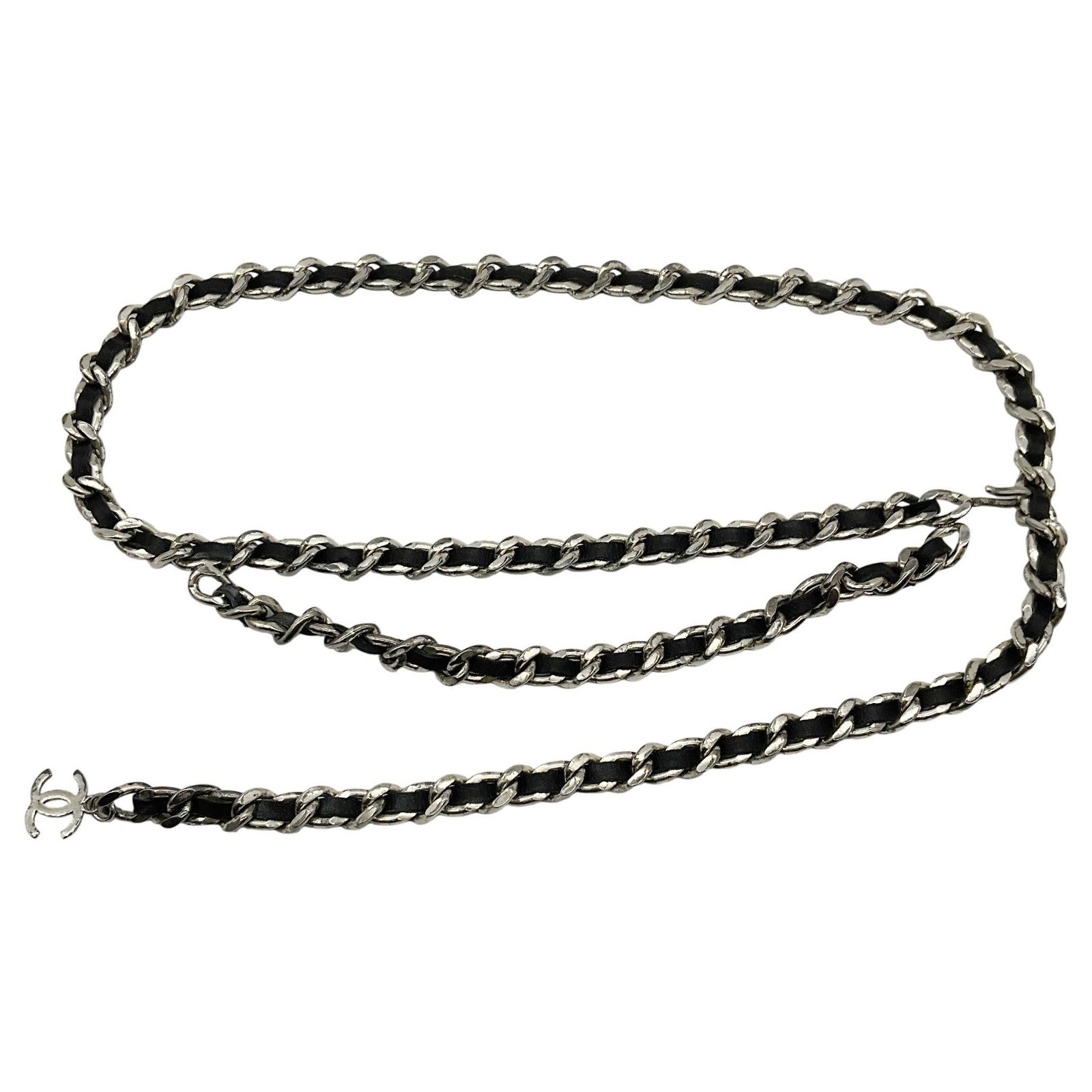 Chanel Vintage 1996 Black Leather Chain Belt Chanel Vintage 1996 Black Leather Chain Belt ref.2690251  main image 4