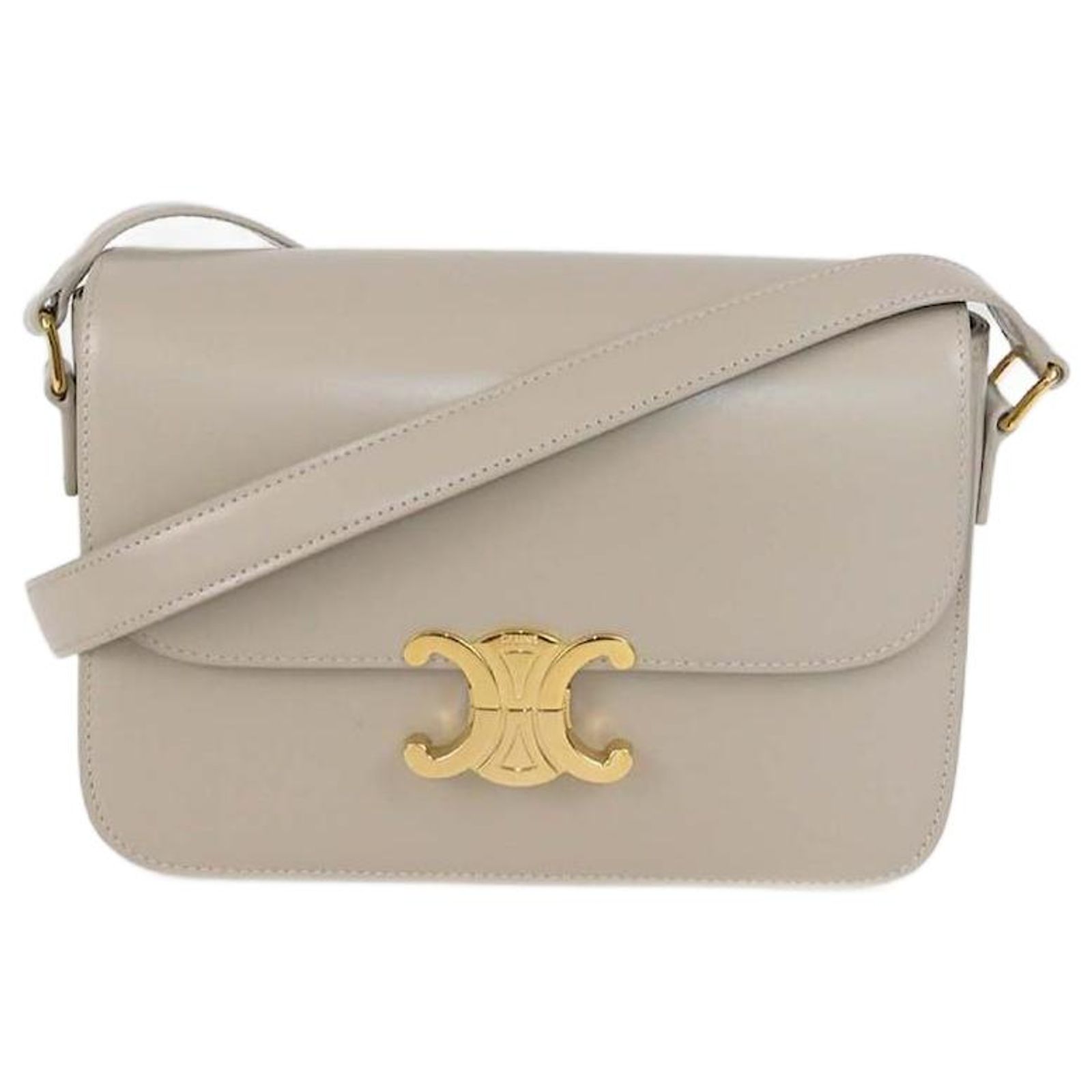 Celine Triomphe Beige CELINE - Beige Brown Canvas Teen Triomphe Shoulder Bag  main image 2