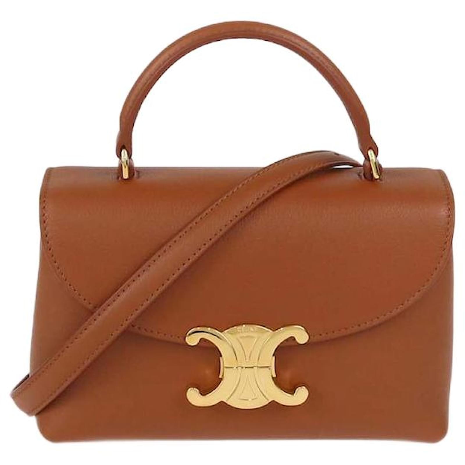 Céline Celine Tan Leather Teen Nino Top Handle Bag Beige ref