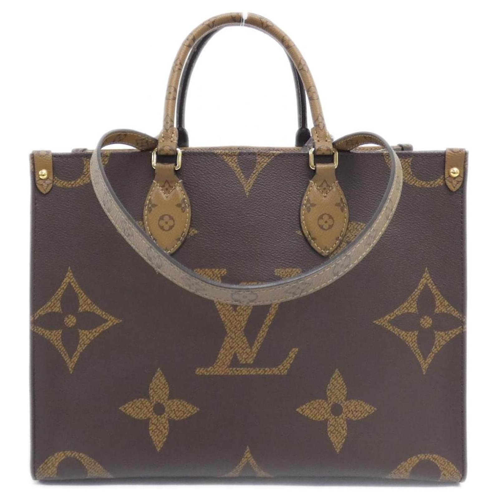 Louis Vuitton Monogram Giant On-the-Go MM Handbag Brown Cloth ref