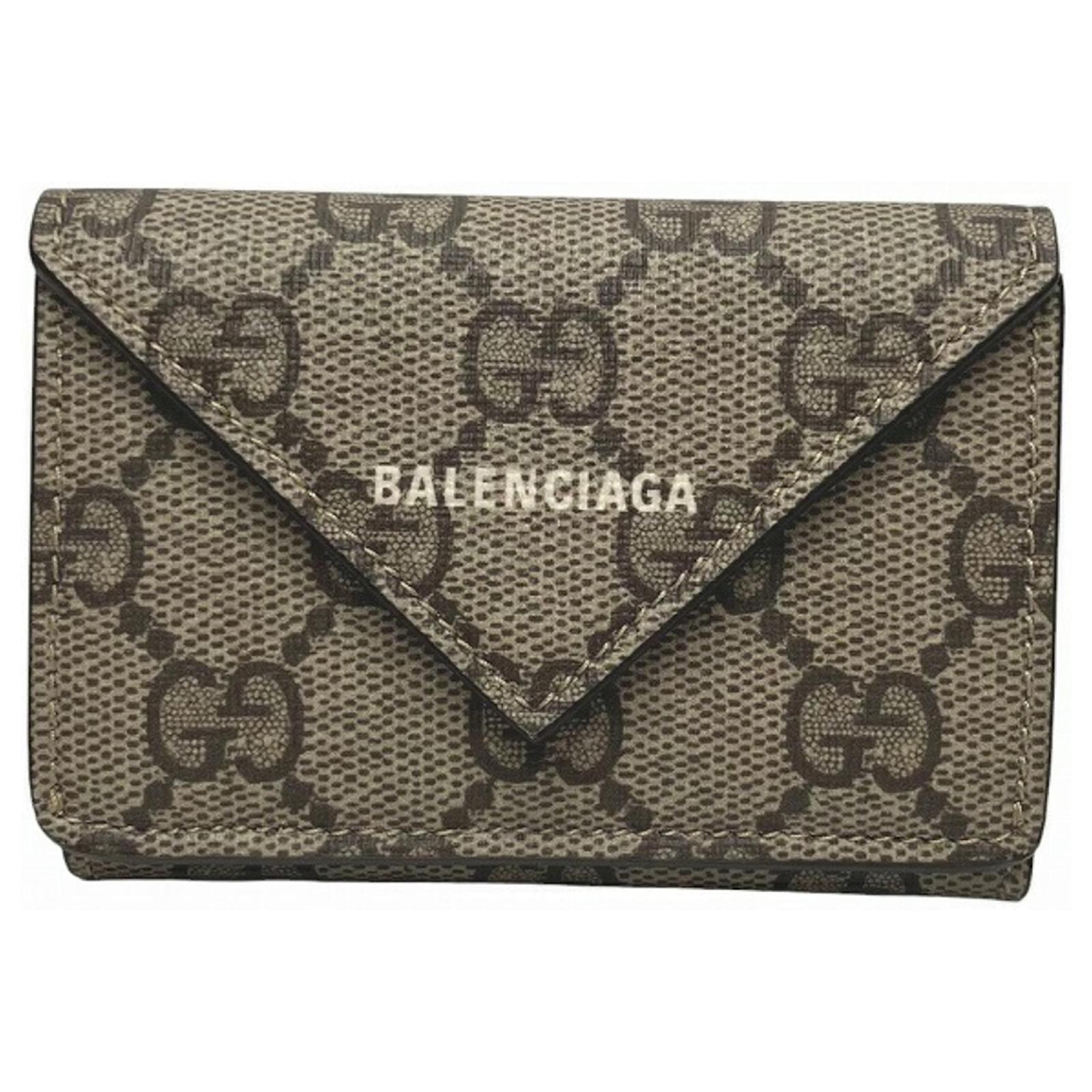 Gucci Balenciaga The Hacker Project Paper Mini Wallet Brown Beige
