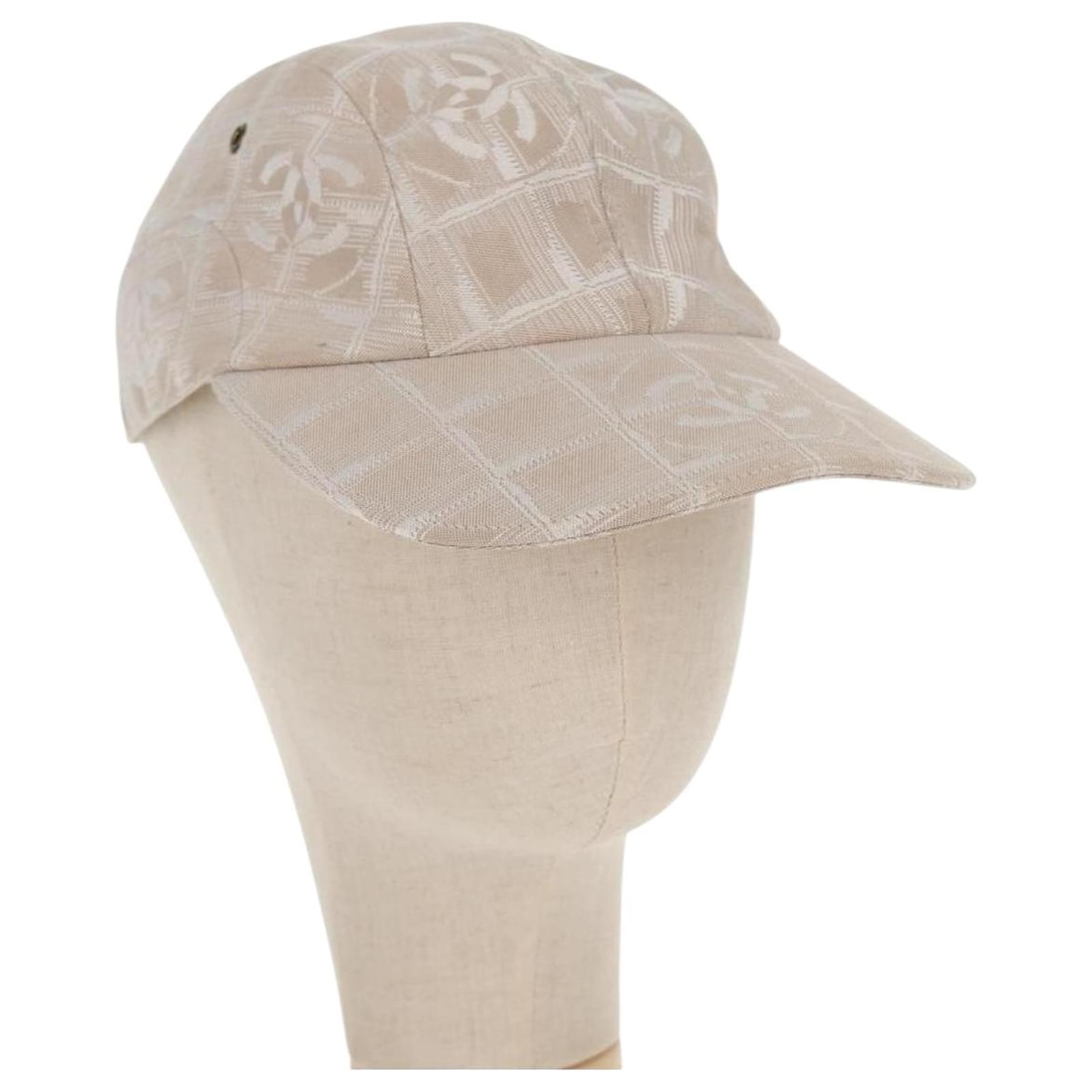 CHANEL ニュートラベルラインキャップ CHANEL New Travel line Cap Nylon M Beige CC Auth 145268V ref