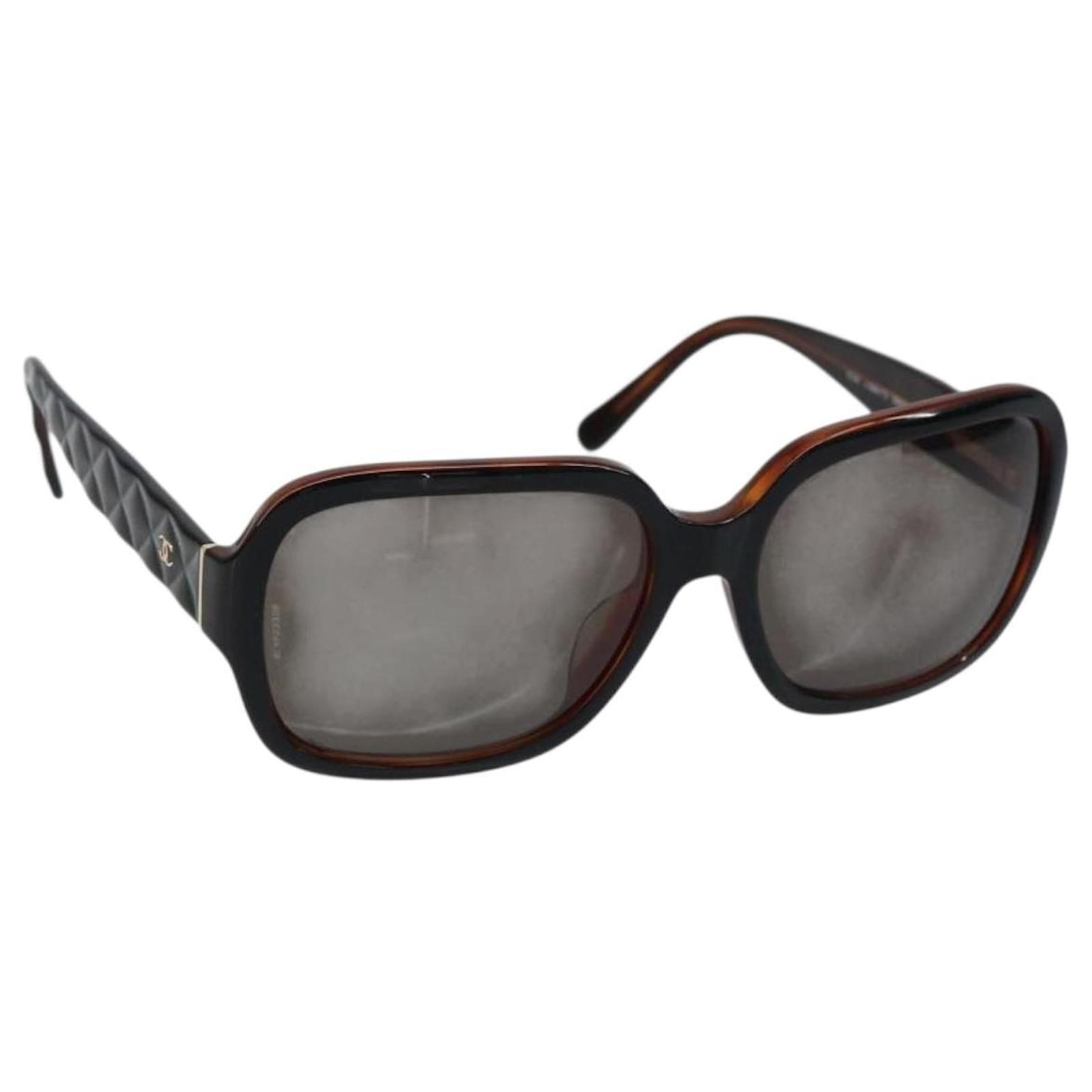 CHANEL COCO Mark Sunglasses plastic Silver CC Auth yk20113V