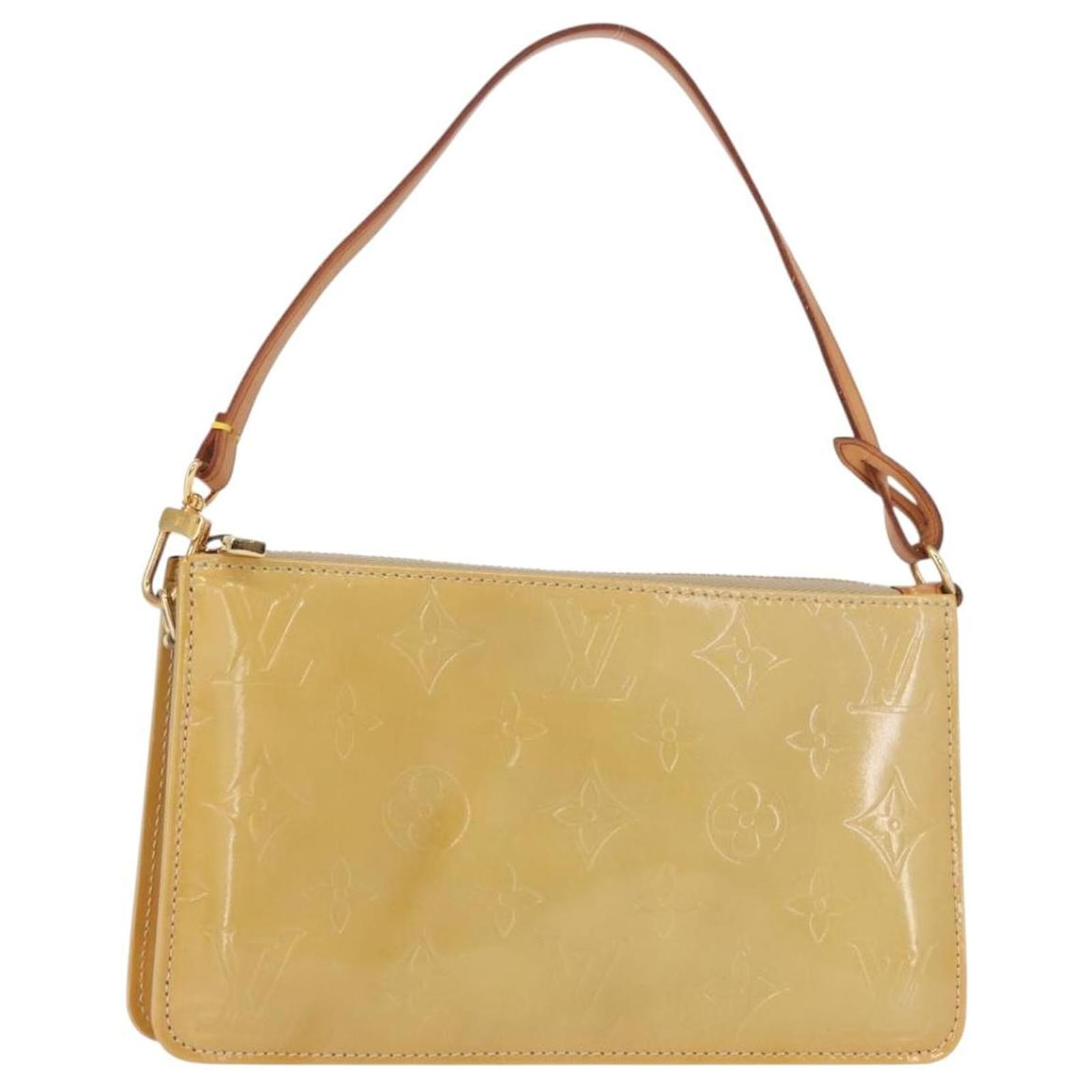 LOUIS VUITTON Monogram Vernis Lexington Accessory Pouch Beige