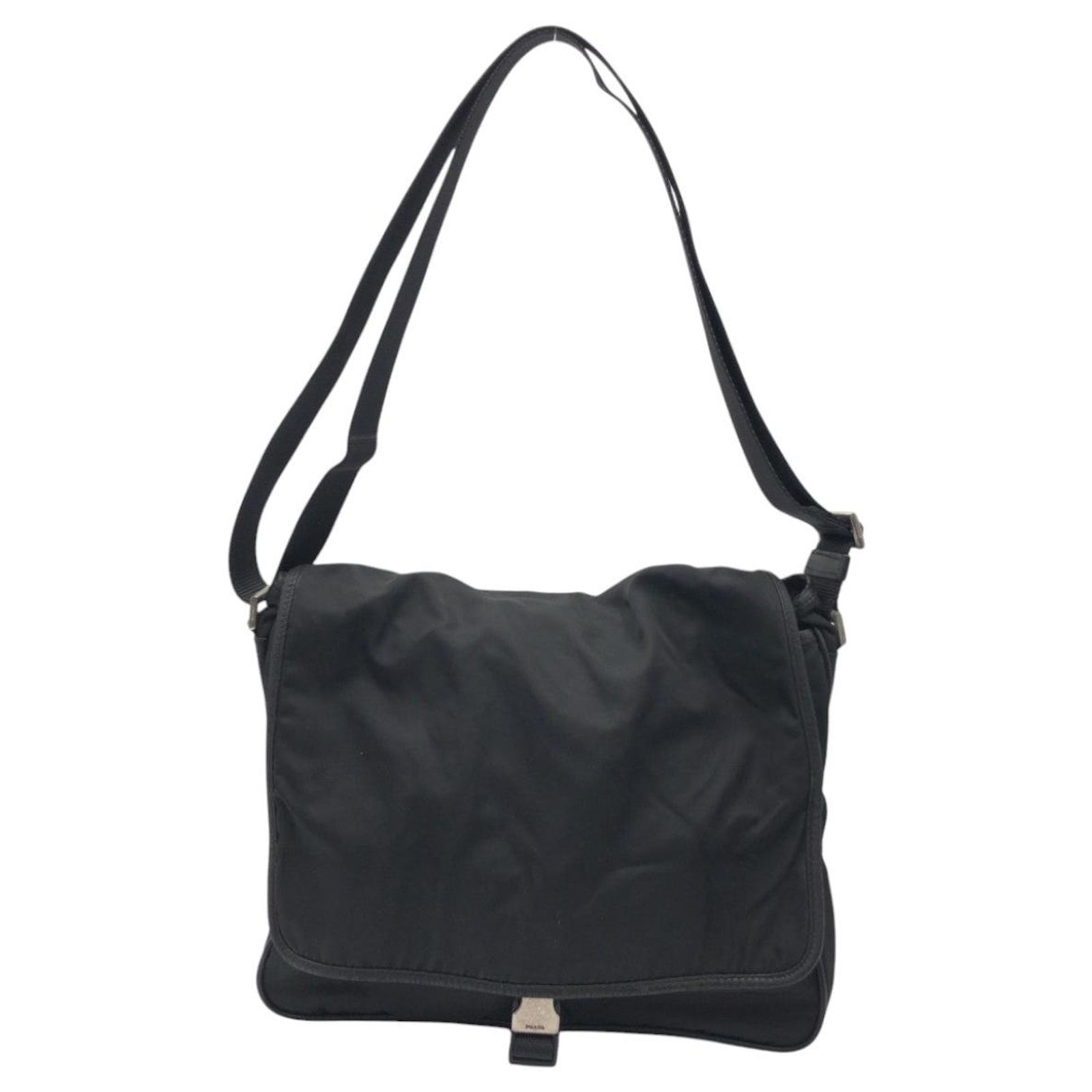 Prada Nylon Tessuto Triangle Logo Messenger Bag Black ref.2710027 