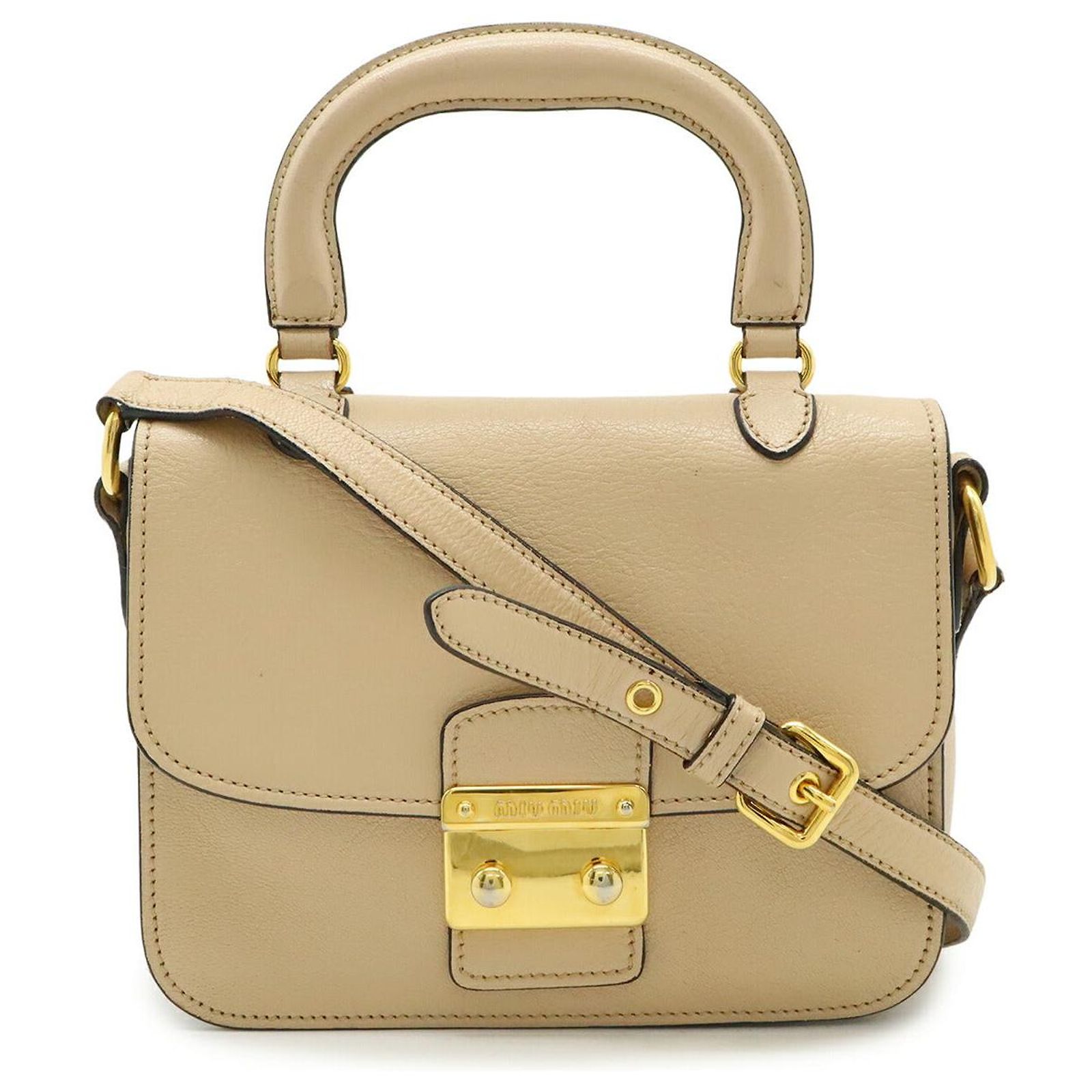 MIU MIU MADRAS LEATHER 2WAY SHOULDER BAG 【公式通販】