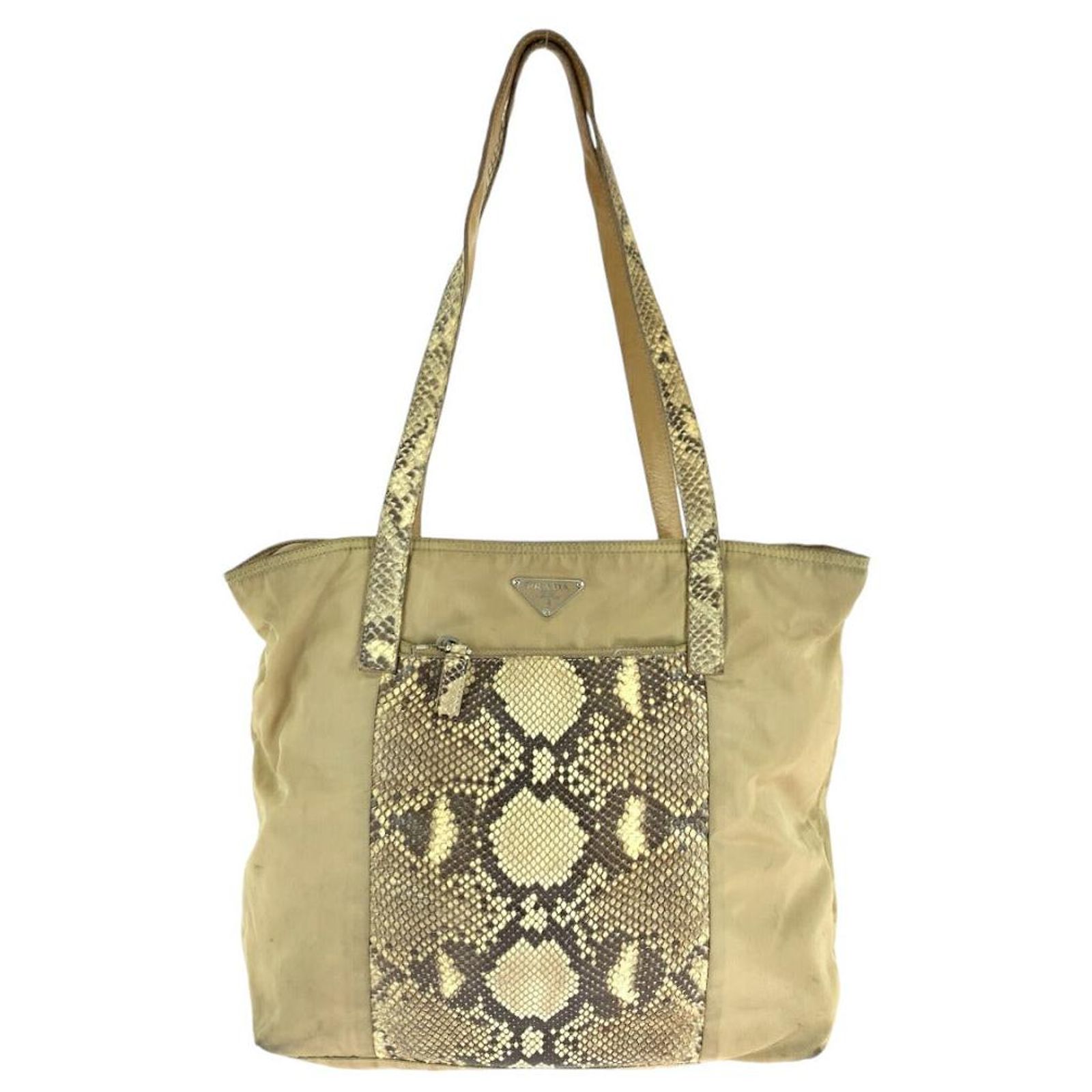 PRADA Vintage One Shoulder Bag Python Embossing Tessuto Nylon 