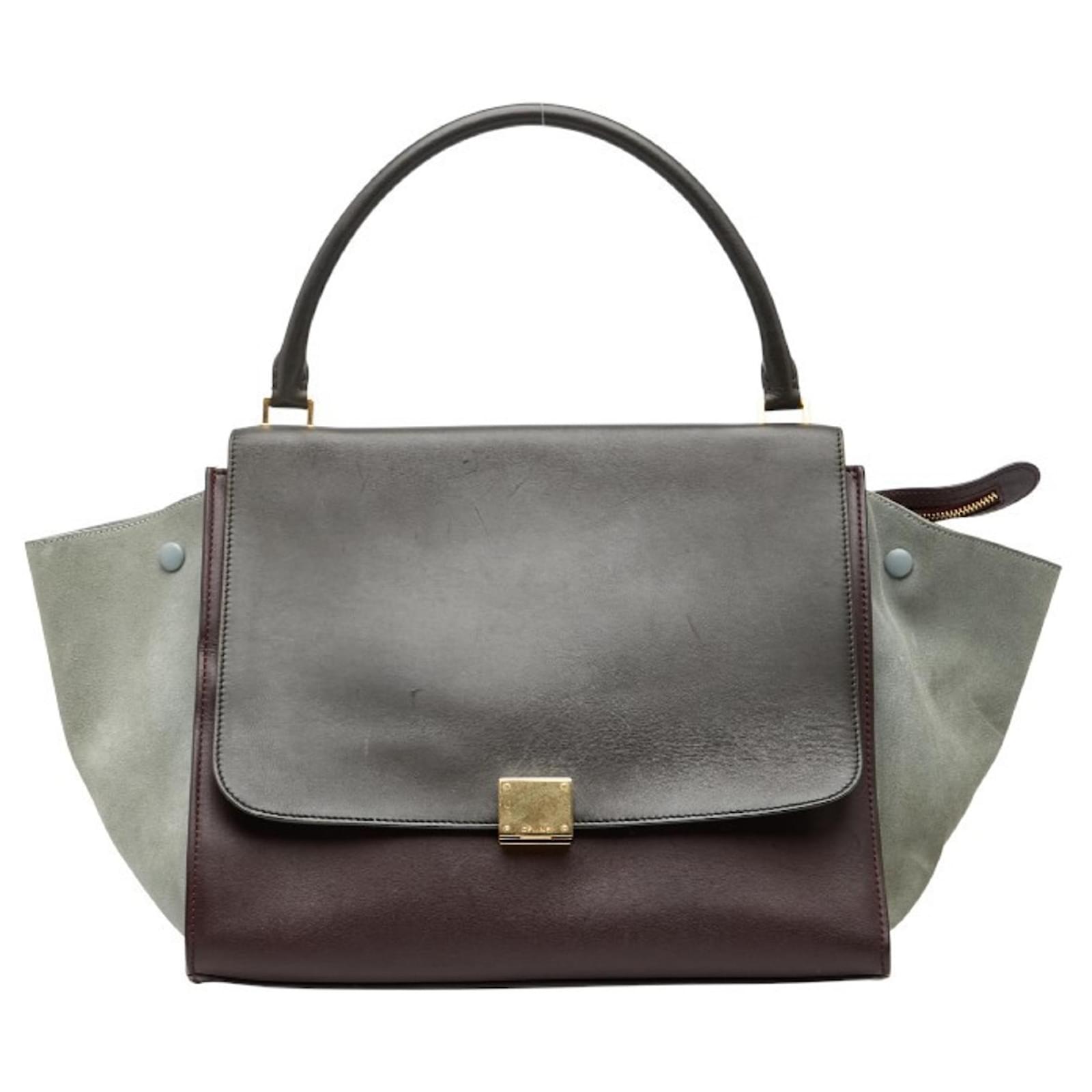 Céline Celine Trapeze Handbag Multiple colors Suede Leather ref