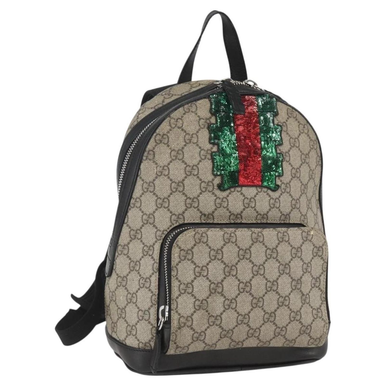 Gucci Zip Pocket Backpack GG Coated Canvas (Small) Gucci Zip Pocket Backpack Bengal Print GG Coated Canvas  main image 2