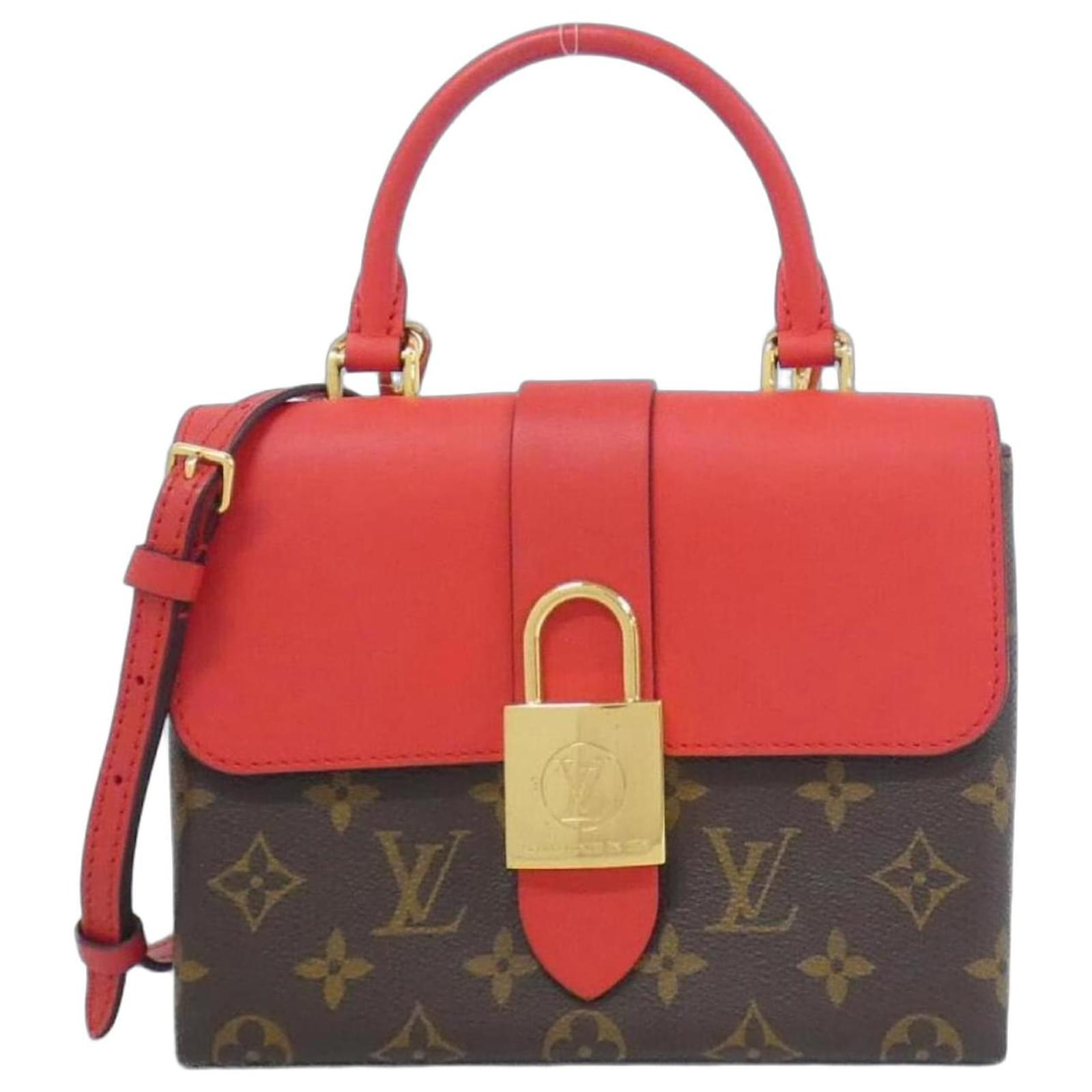 Louis Vuitton Rocky bb モノグラム ハンドバッグ Louis Vuitton Monogram Rocky BB Handbag Brown Red Leather Cloth