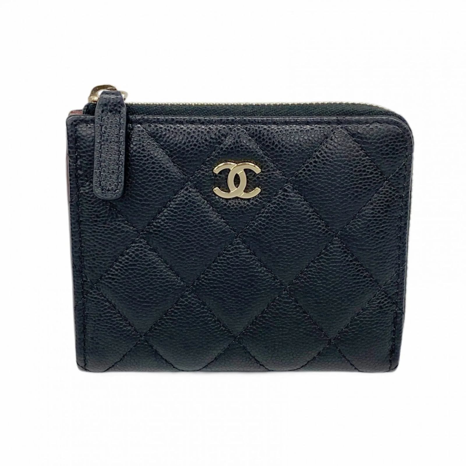 Chanel Matelasse Black Caviar Leather Wallet ref.JC2720694 (Sold