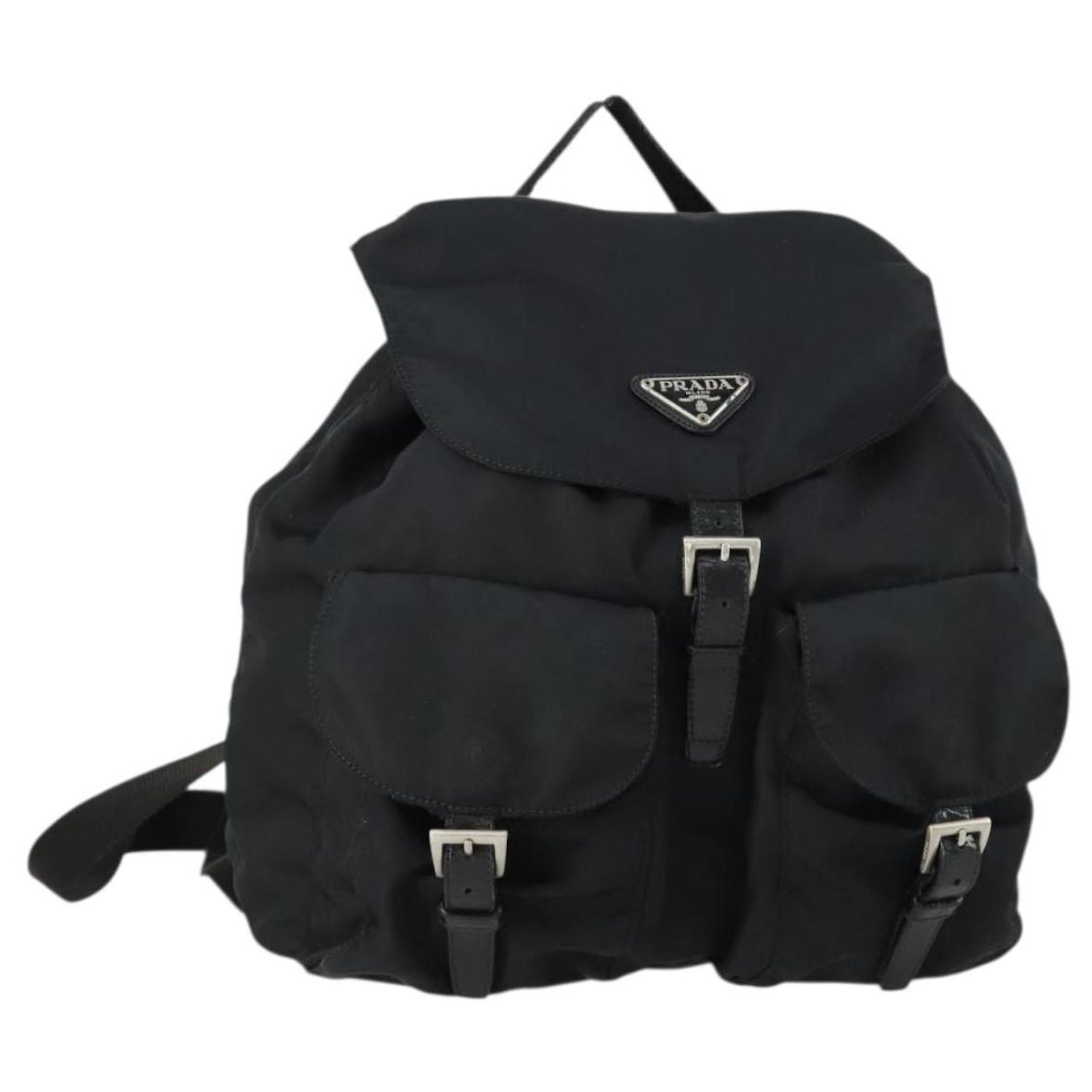 PRADA Backpack Nylon Black Silver Auth bs31531 Silvery ref  display picture 2