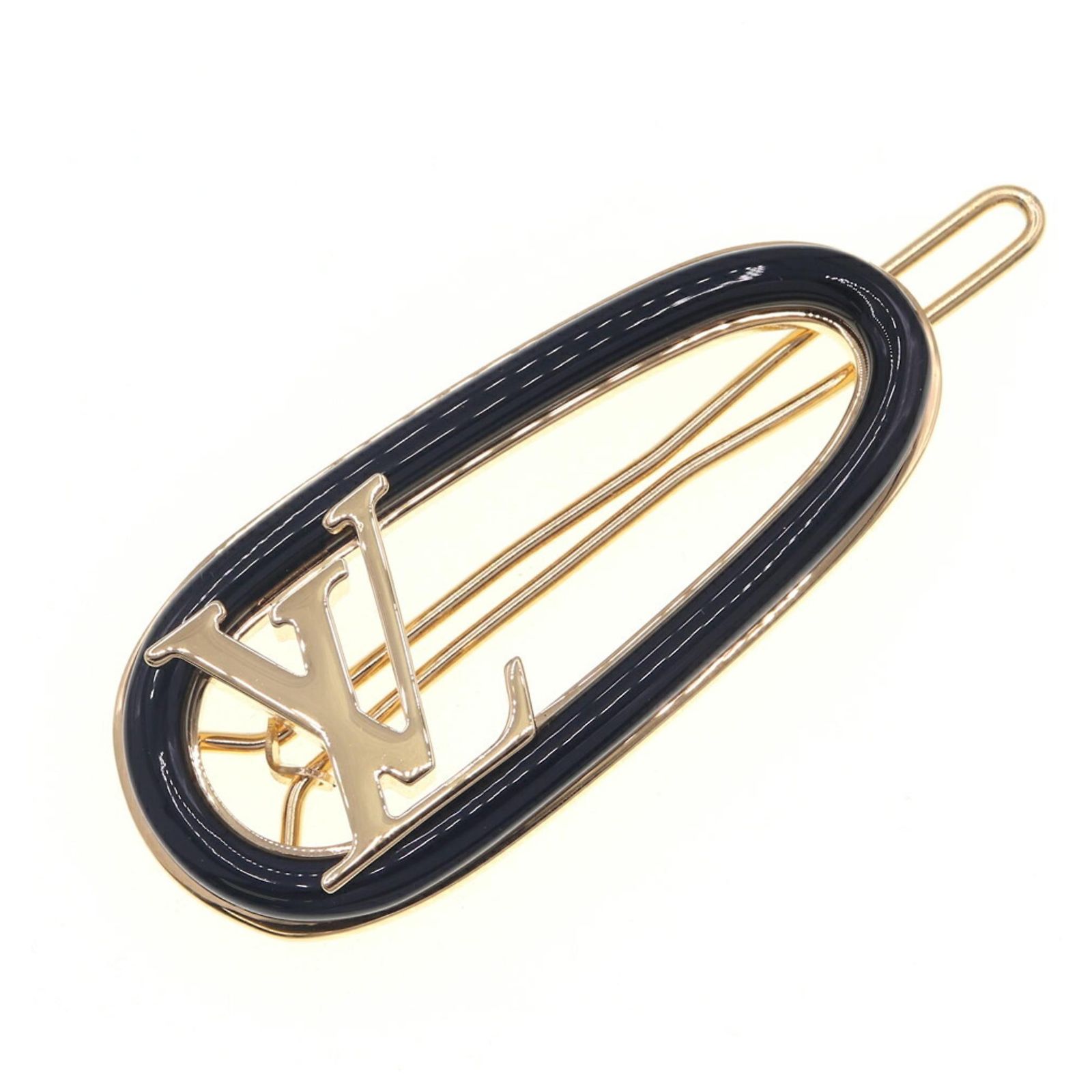Louis Vuitton My LV Chain Barrette Black Golden Metal ref 