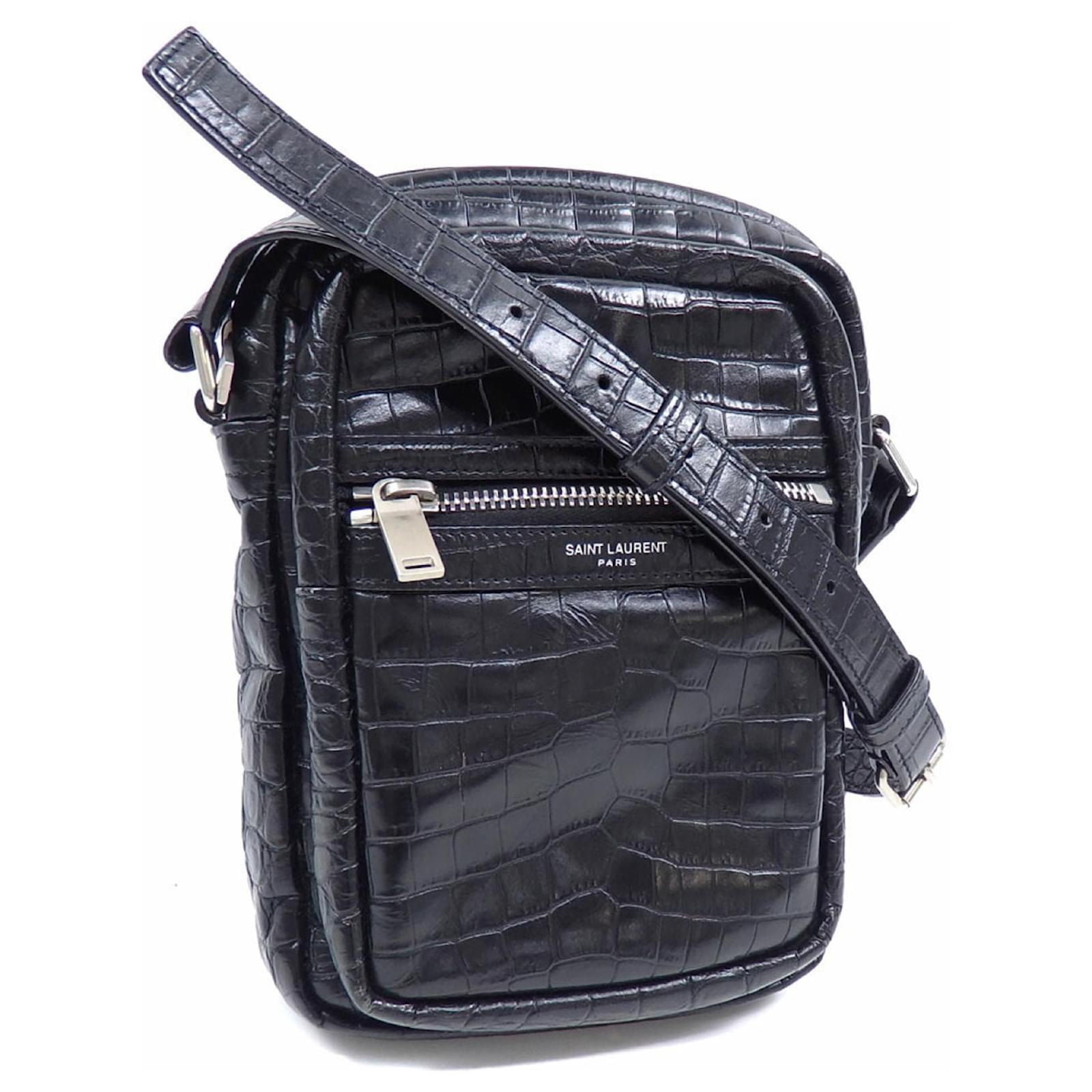 SAINT LAURENT ショルダーバッグ SID POUCH ボディバッグ Saint Laurent BV SID POUCH REVLON Shoulder Bag Black Leather ref