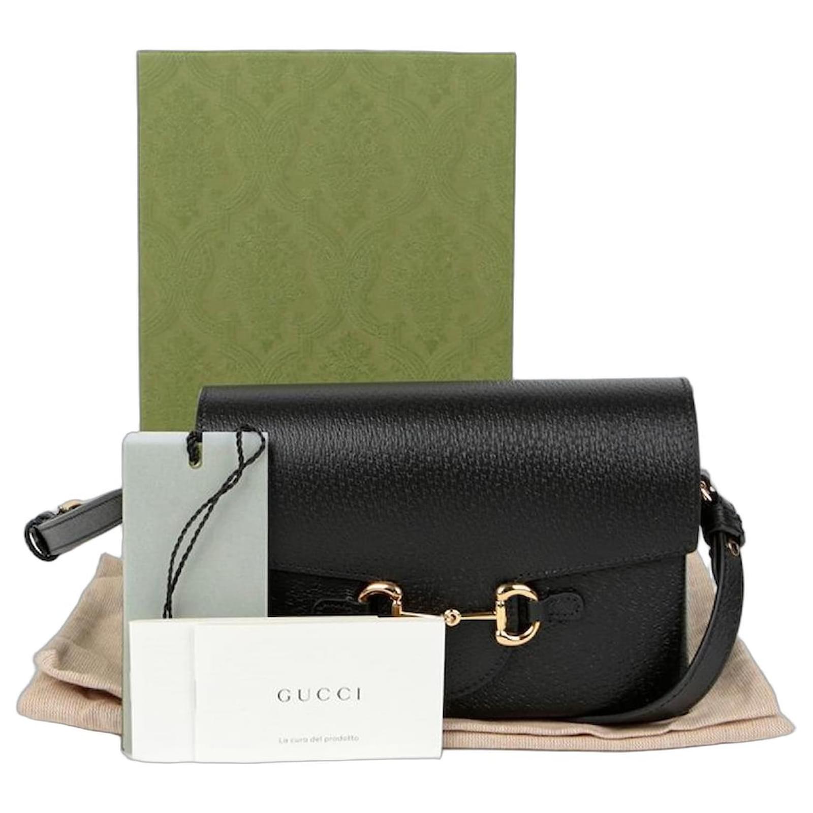 Gucci Horsebit Shoulder Crossbody Bag Black Leather ref.2736942