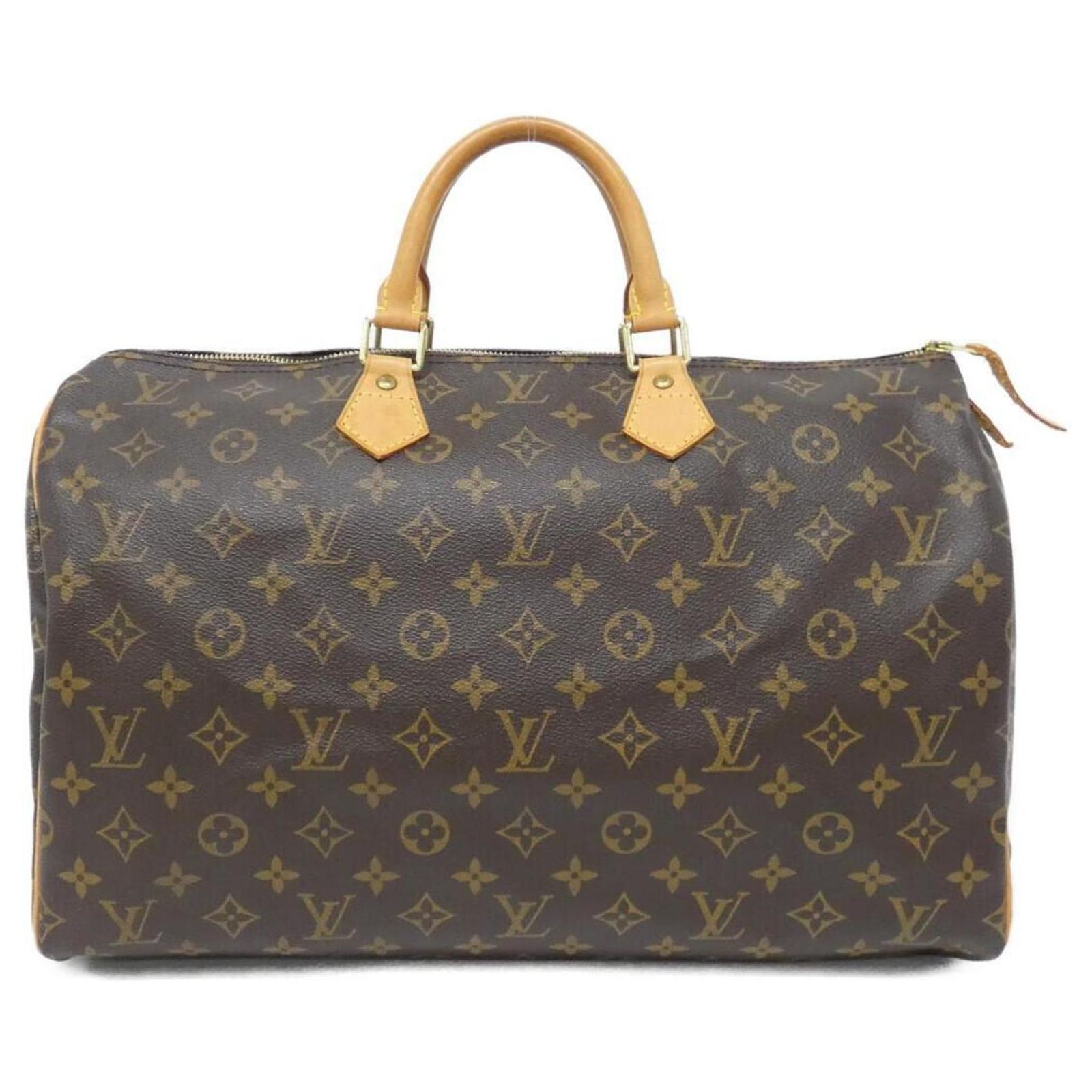 Louis Vuitton Monogram Speedy 40cm Boston Bag Brown Cloth ref 