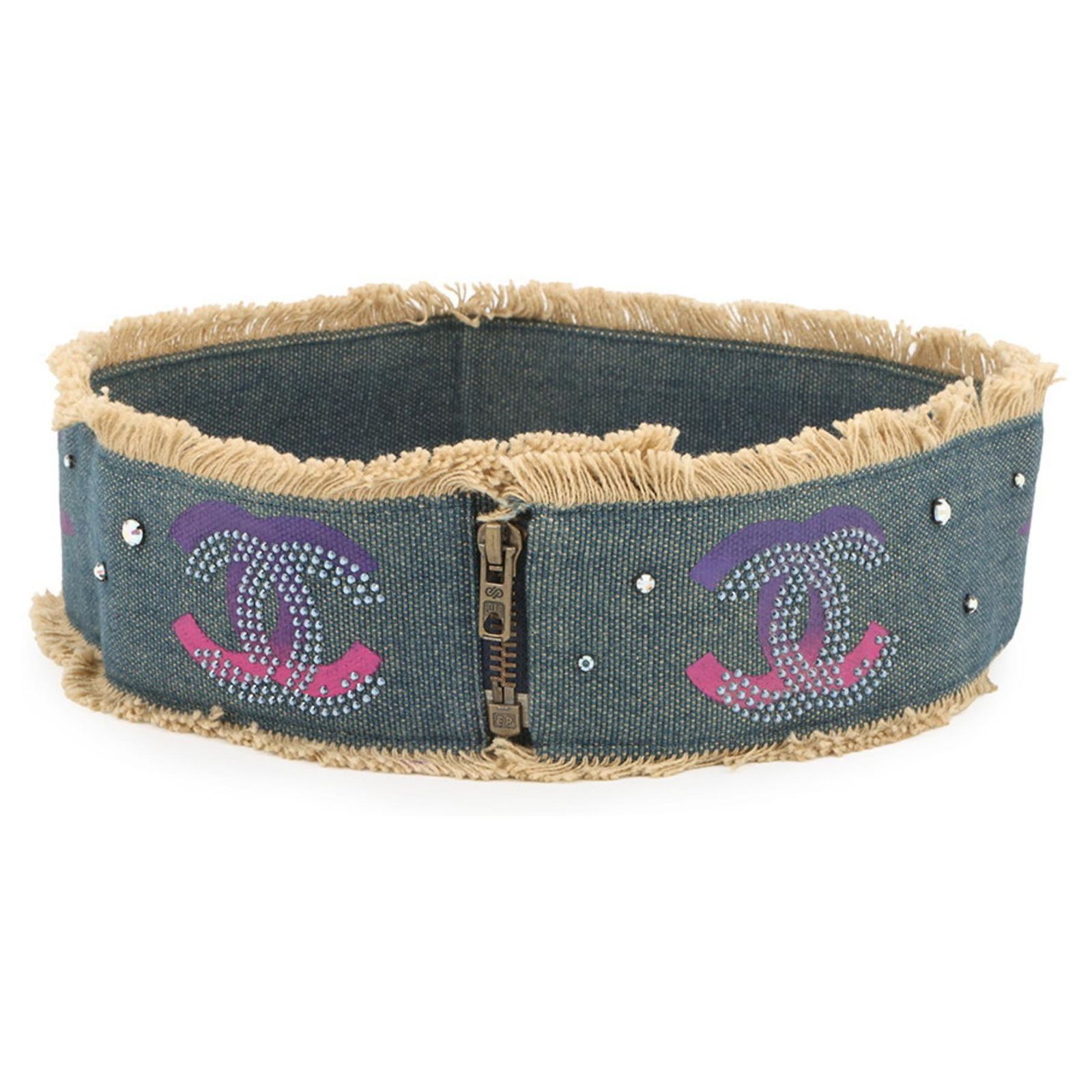 Chanel Denim Belt Denim belt - Denim, metal, resin & strass, blue, golden  main image 3
