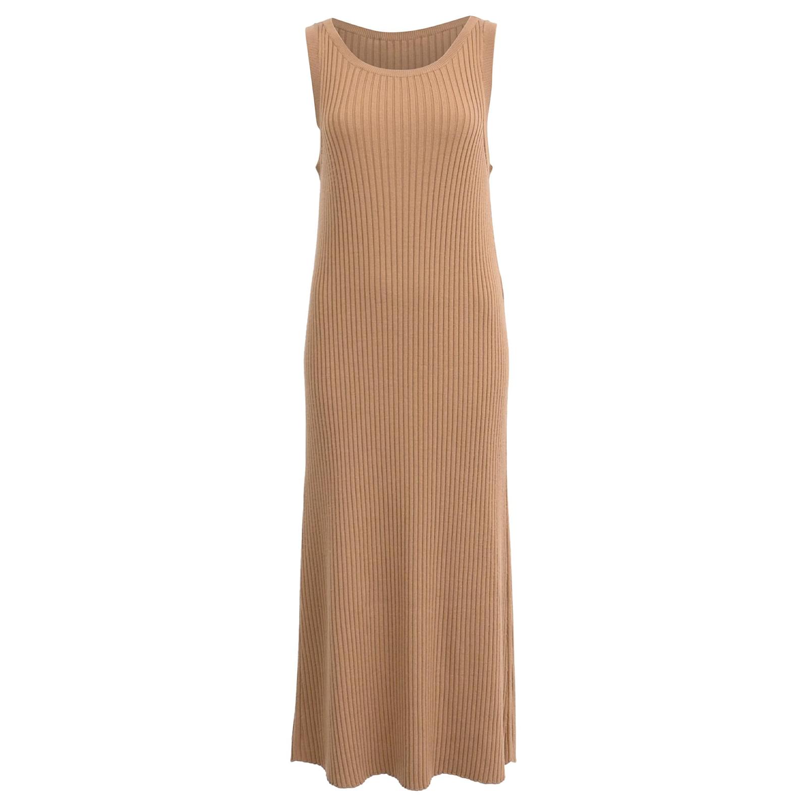 brown tank midi dress Smocked Tank Dress SAND Dollar / L main image 1