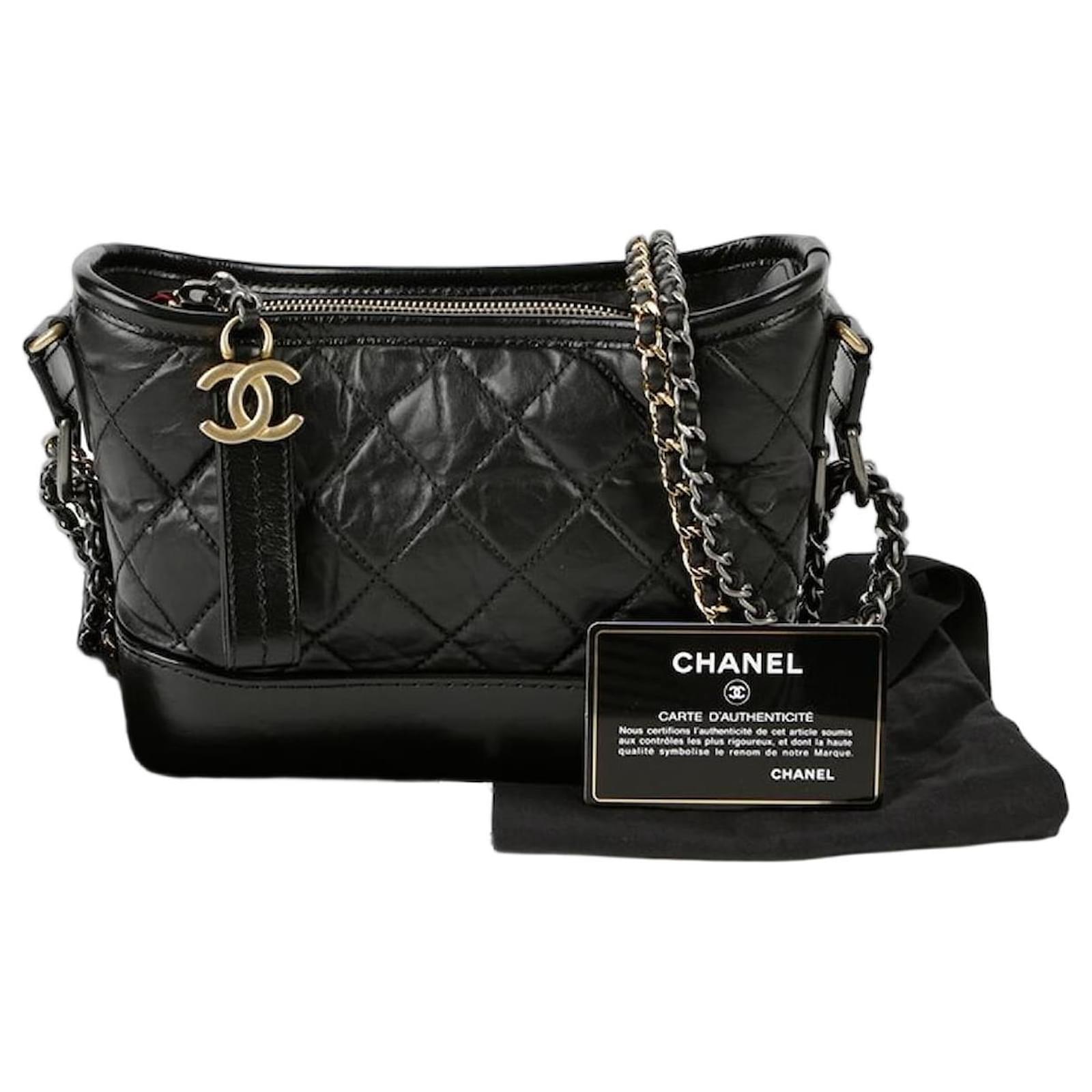 Chanel Gabrielle Small Shoulder and Crossbody Bag Black Leather