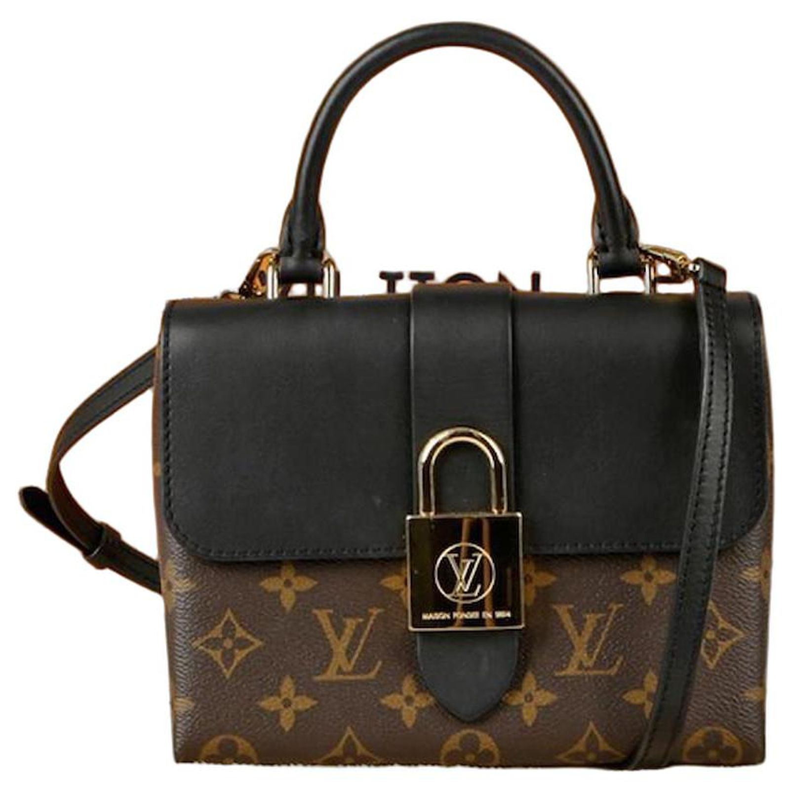 Louis Vuitton Rocky BB Size Tote and Shoulder Bag Brown Leather 