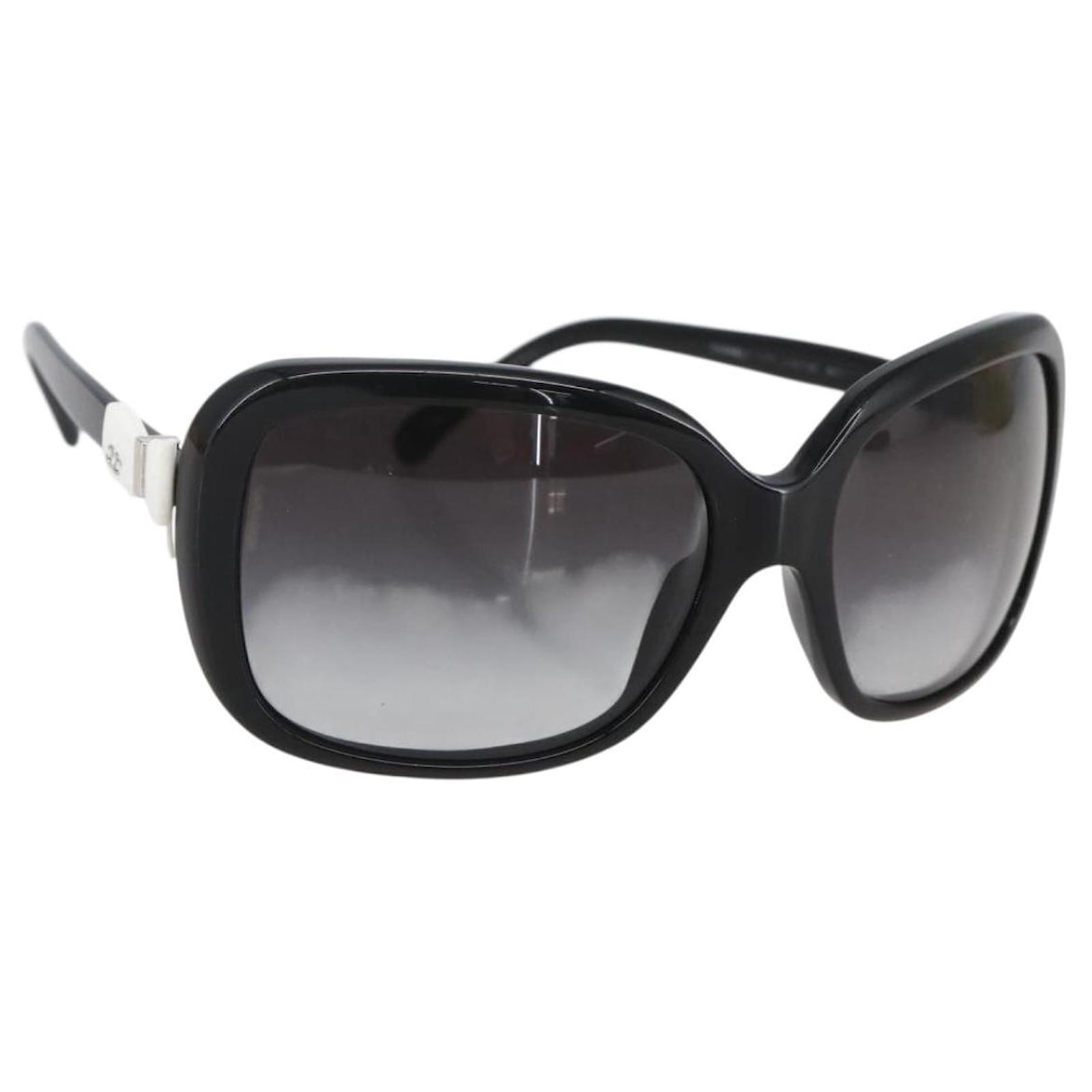 CHANEL Ribbon COCO Mark Sunglasses plastic Black 5171 CC Auth