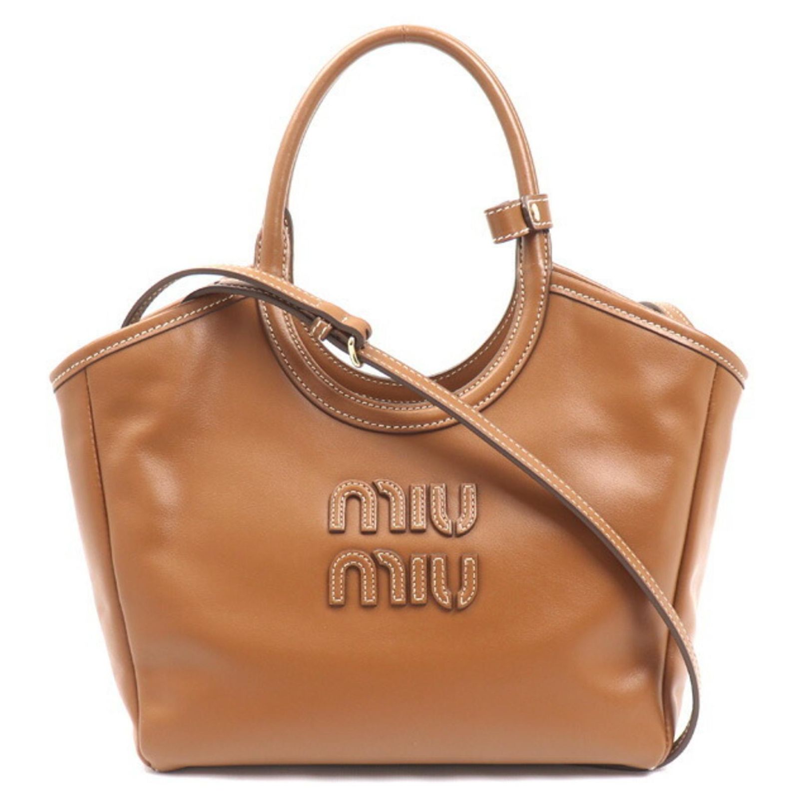 Miu Miu Ivy 2-Way Shoulder Bag Brown Leather ref.2754834 - Joli Closet
