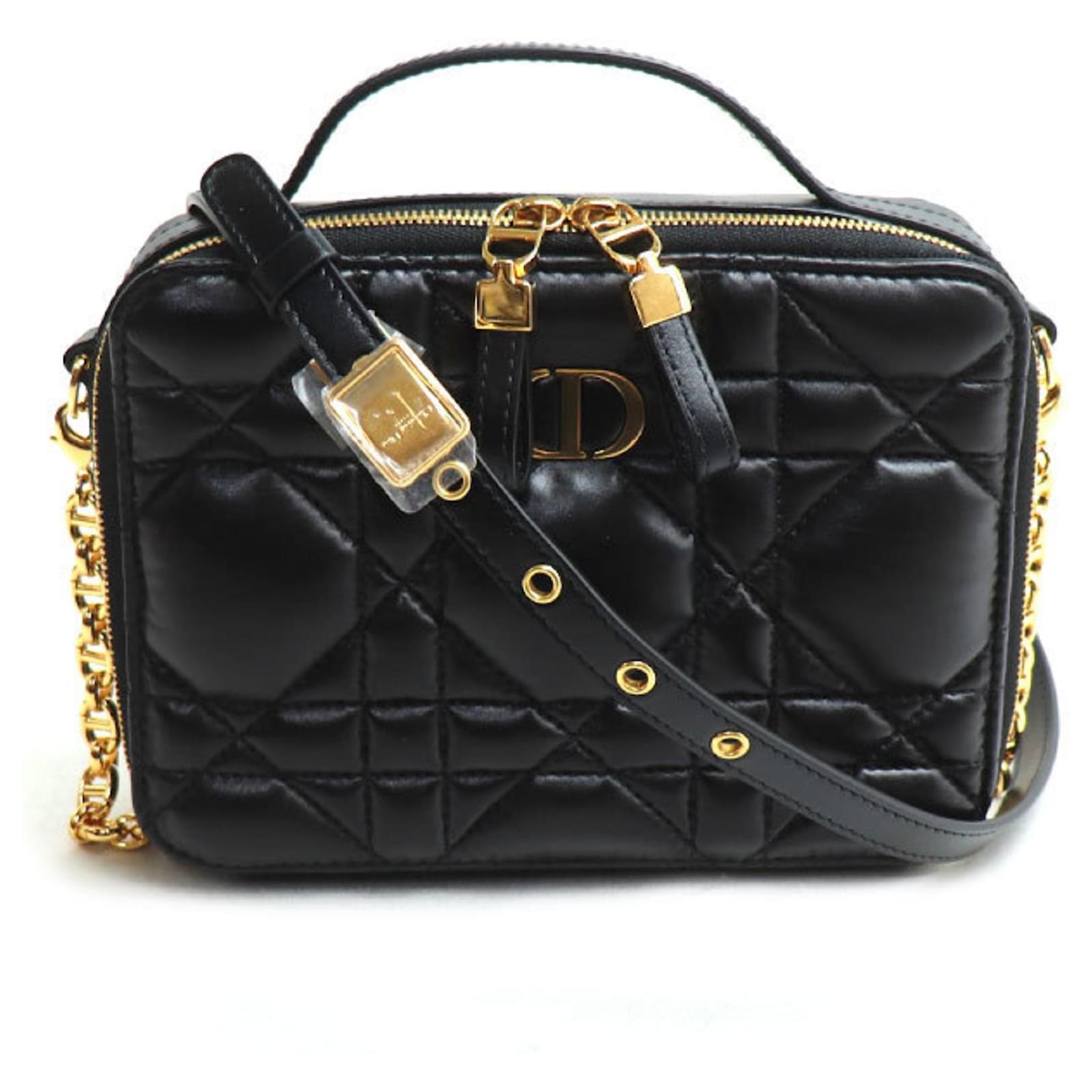 Christian Dior Dior Macrocannage Caro Box Bag Black Leather ref