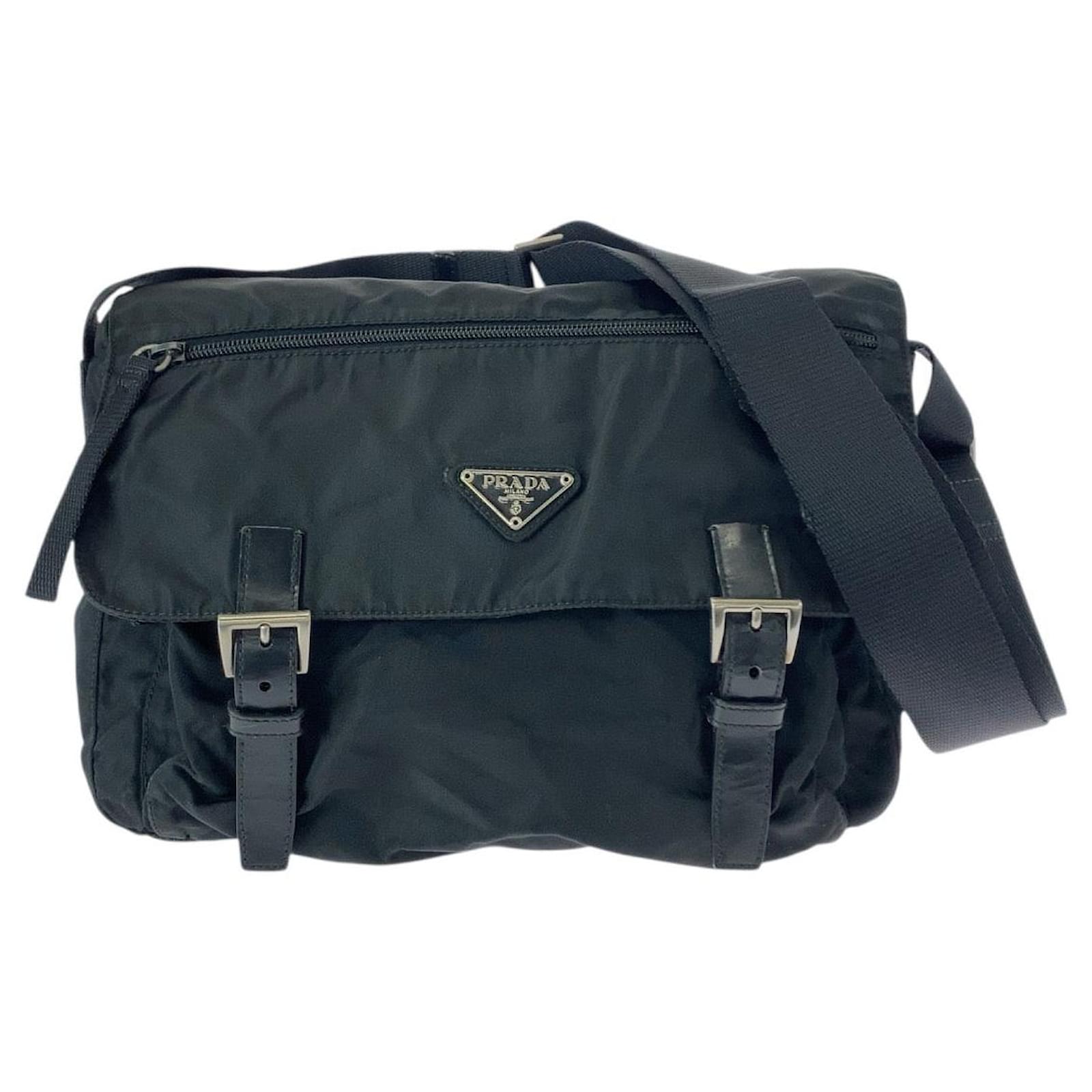 Prada Nylon Tessuto Triangle Logo Shoulder Bag Black ref.2757960