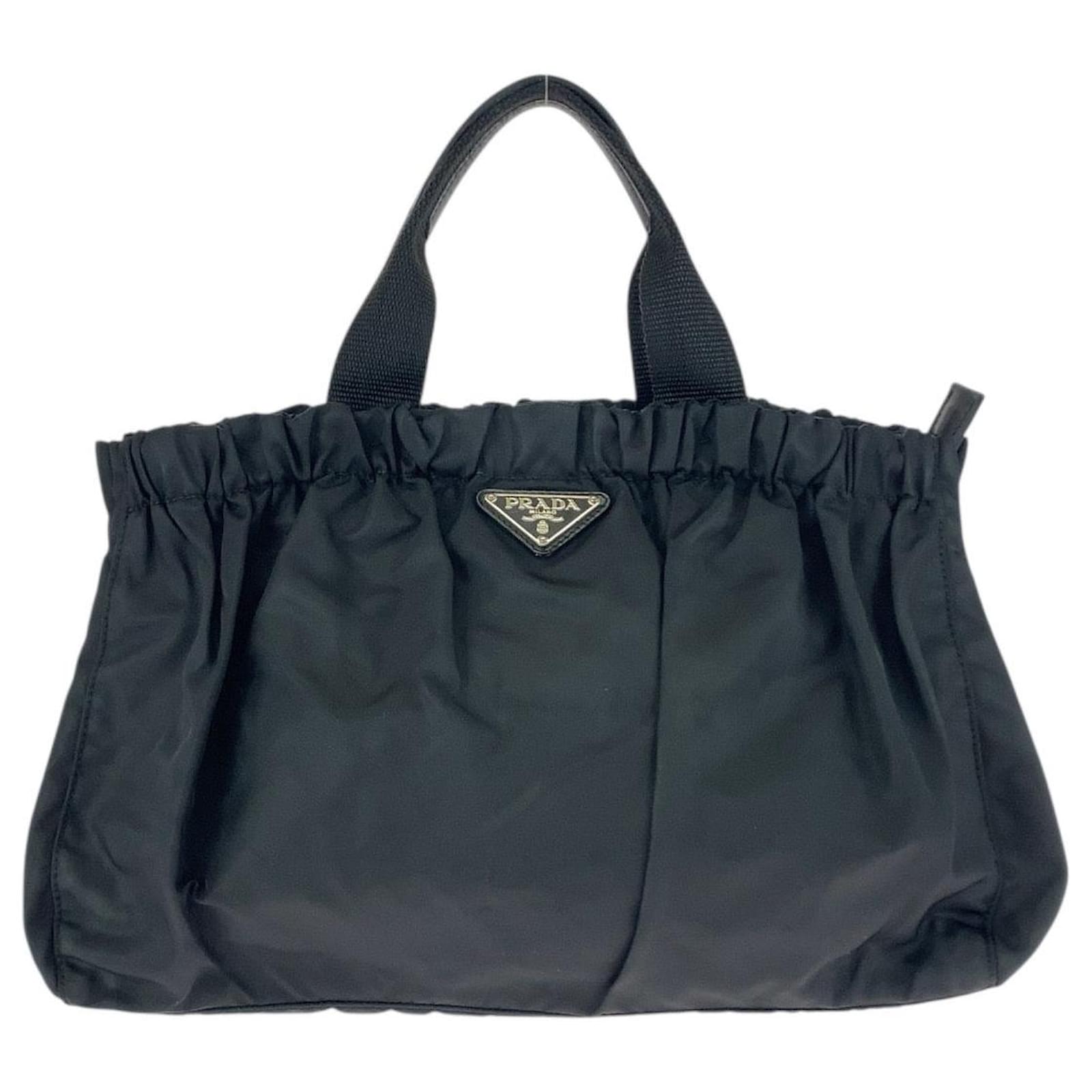 バッグ PRADA TESSUTO NYLON LOGO TOTE HAND BAG Prada Nylon Tessuto Logo Tote Bag Black ref.JC2757968 (Sold