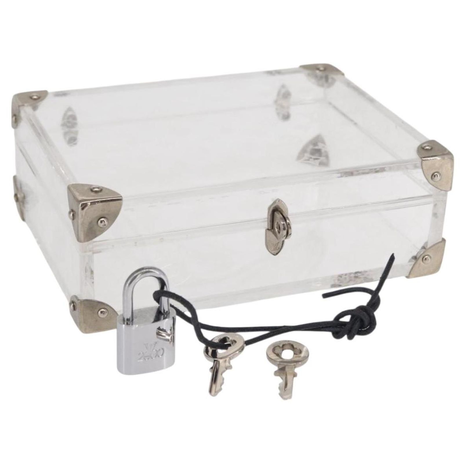 LOUIS VUITTON アクリル M99079 ラブメッセージ ミニトランク LOUIS VUITTON Monogram Love Message Mini Trunk Plastic Clear