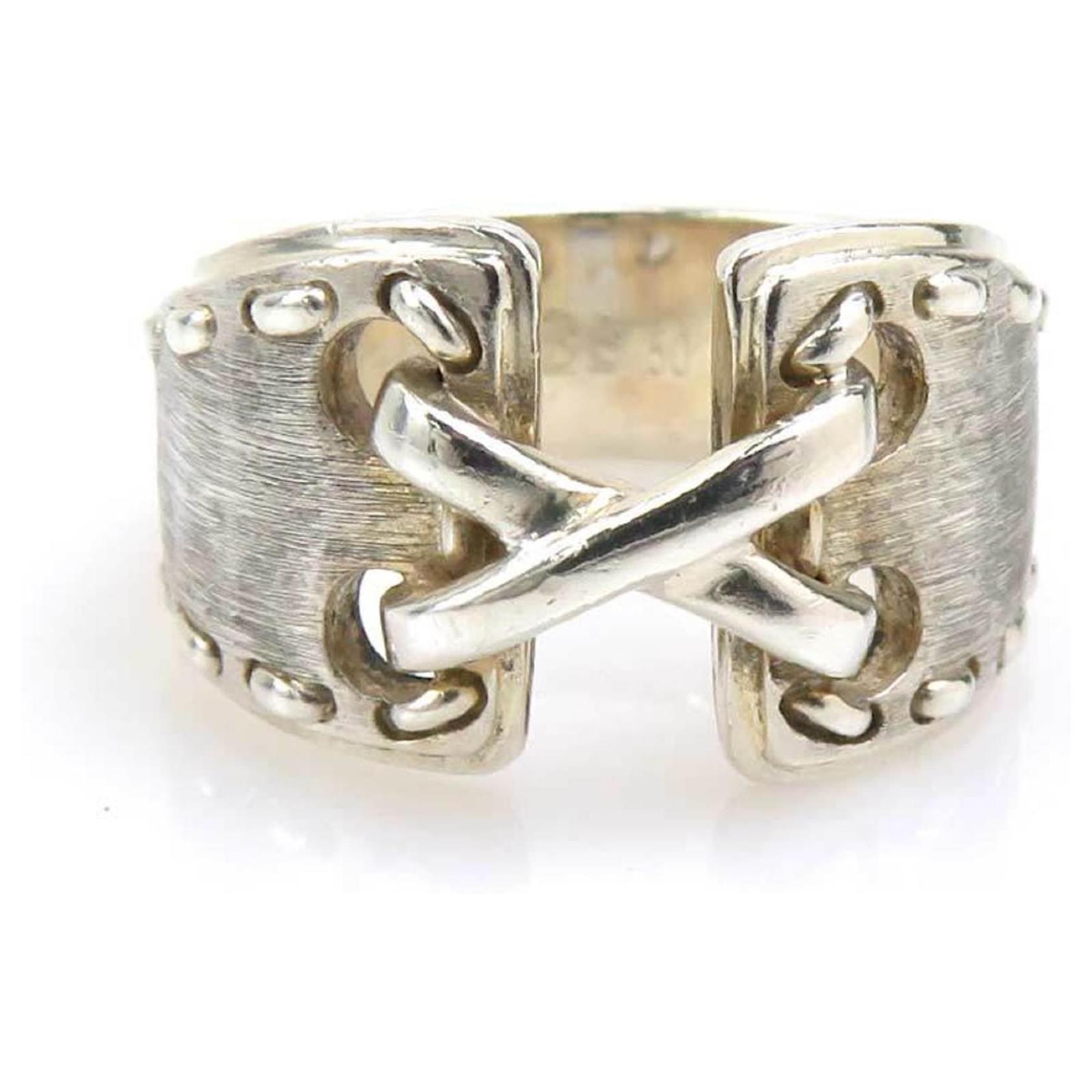 Hermes Mexican Corset Silver Ring 51 Approx No 10