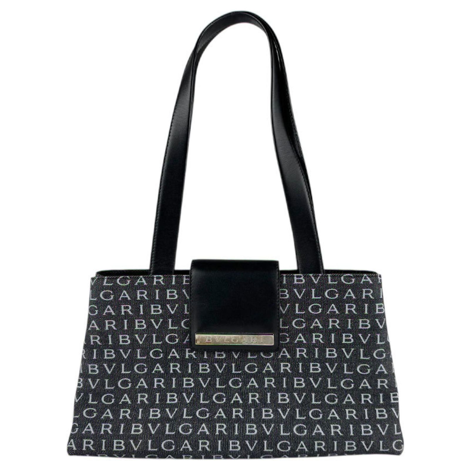 Bulgari Bvlgari Black Shoulder Bag Leather Cloth ref.JC2759933 