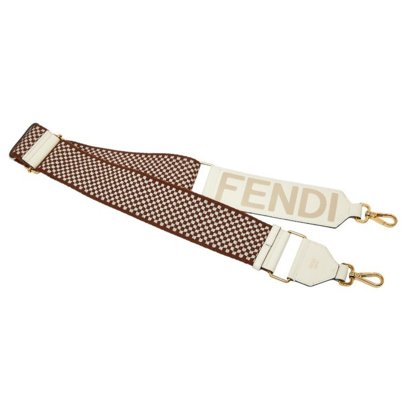 Fendi Strap in Beige, Brown, and White Leather Cloth ref  display picture 3