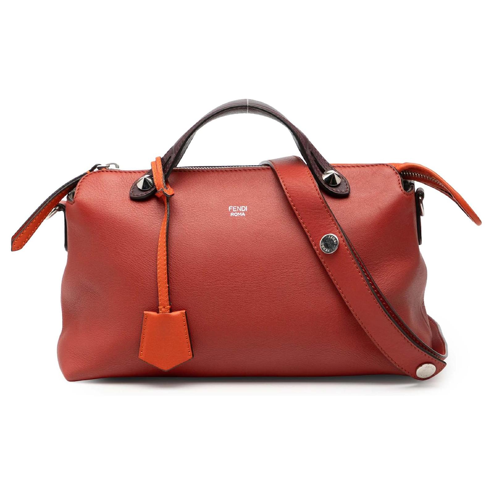 Fendi Red Medium Bicolor Leather By The Way Satchel Pony-style
