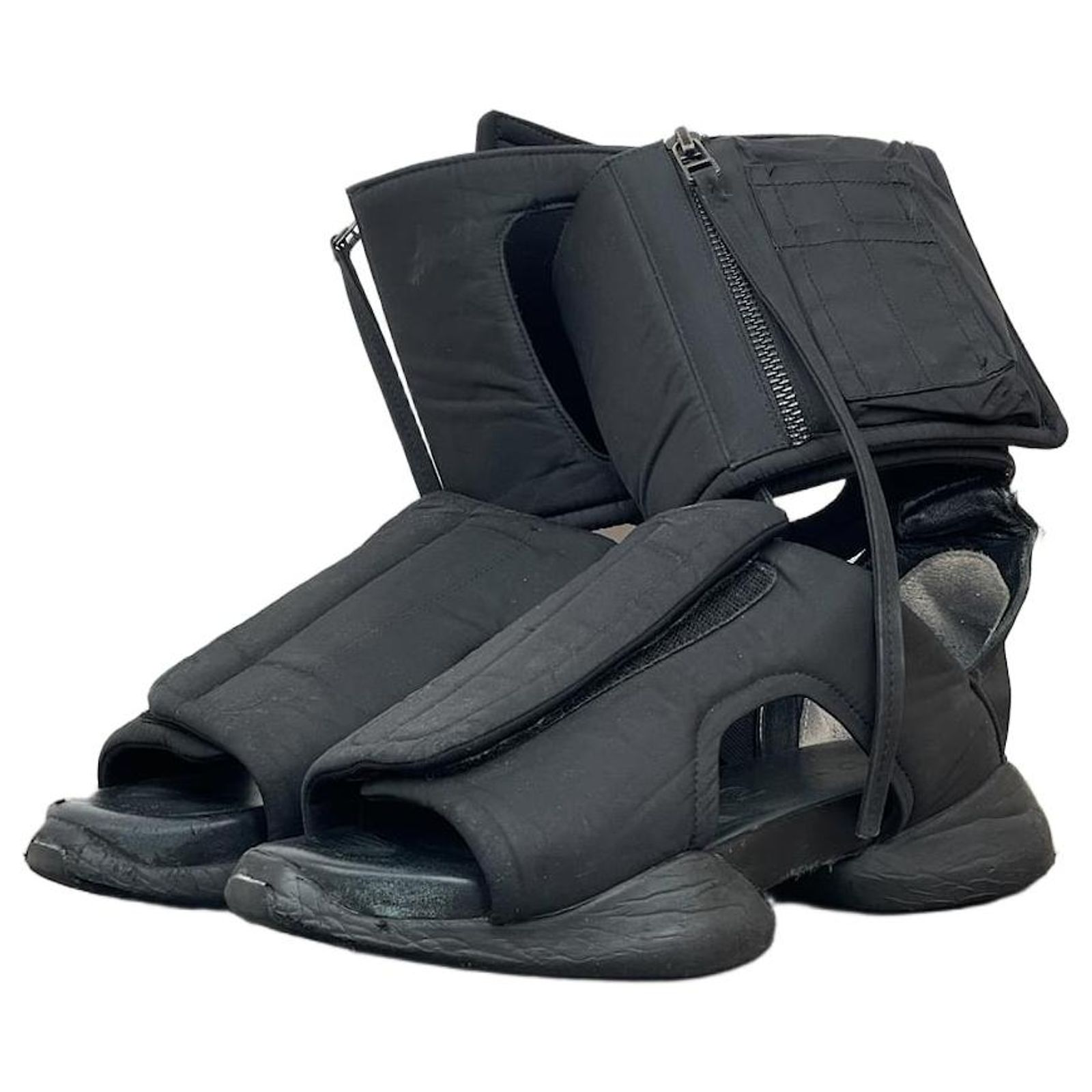 Rick Owens x Adidas SS16 'Cyclops' Cargo Slide Sandals Black