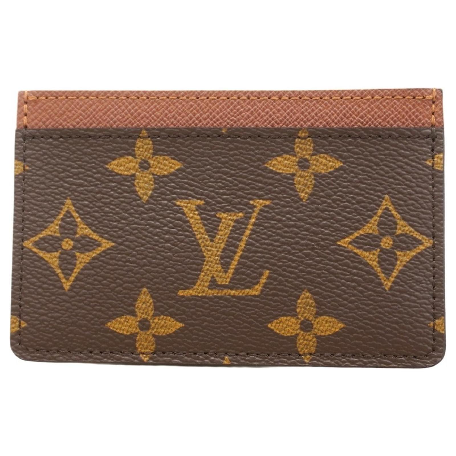 Slender Louis Vuitton Monogram Porte Carte Card Case M61733 Brown
